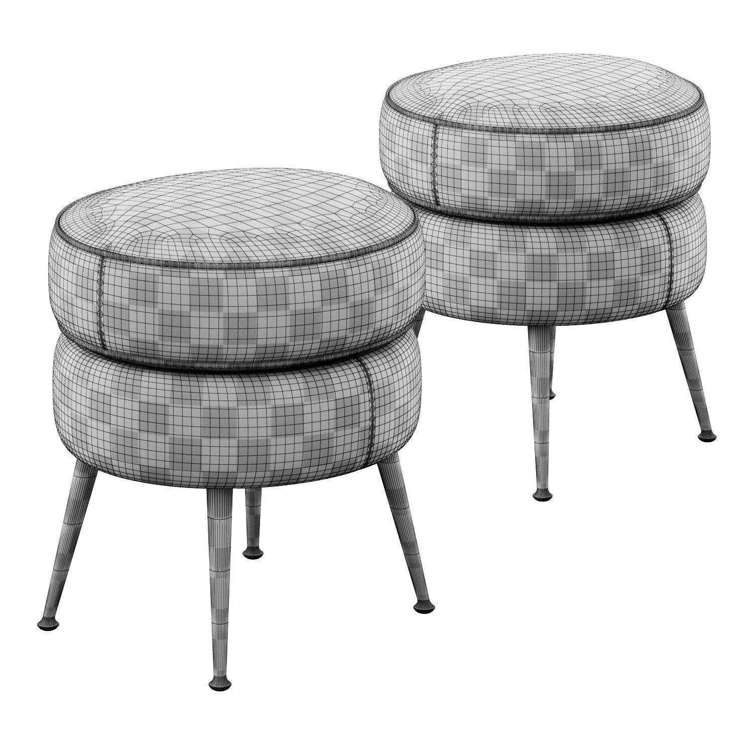 Pietro Round Ottoman by WestElm 3D model_1