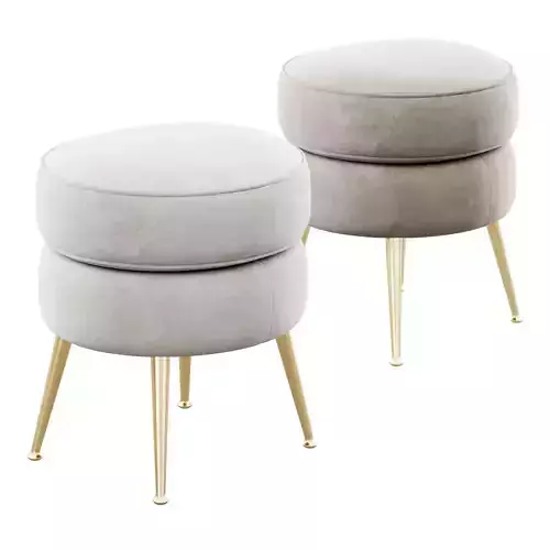 Pietro Round Ottoman by WestElm 3D model