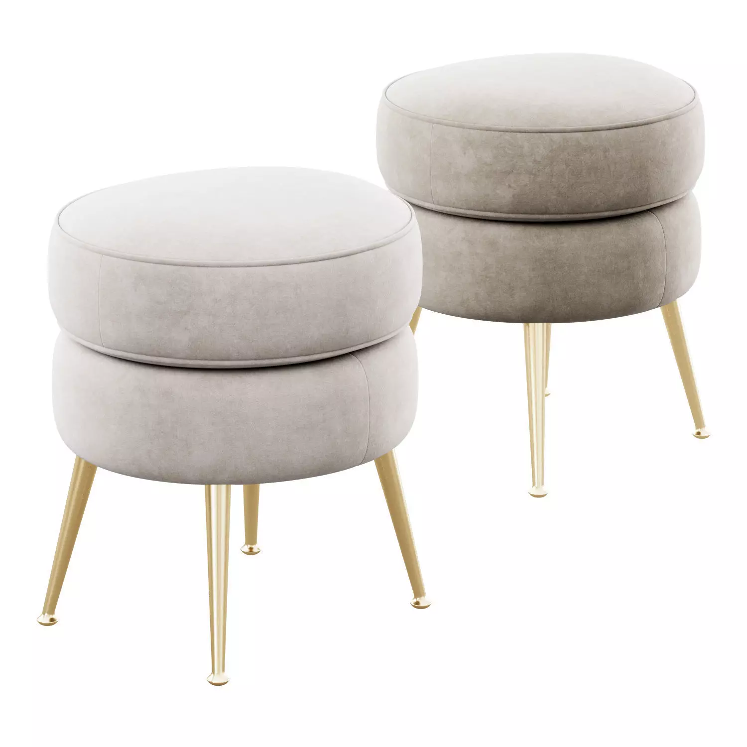 Pietro Round Ottoman by WestElm 3D model_0