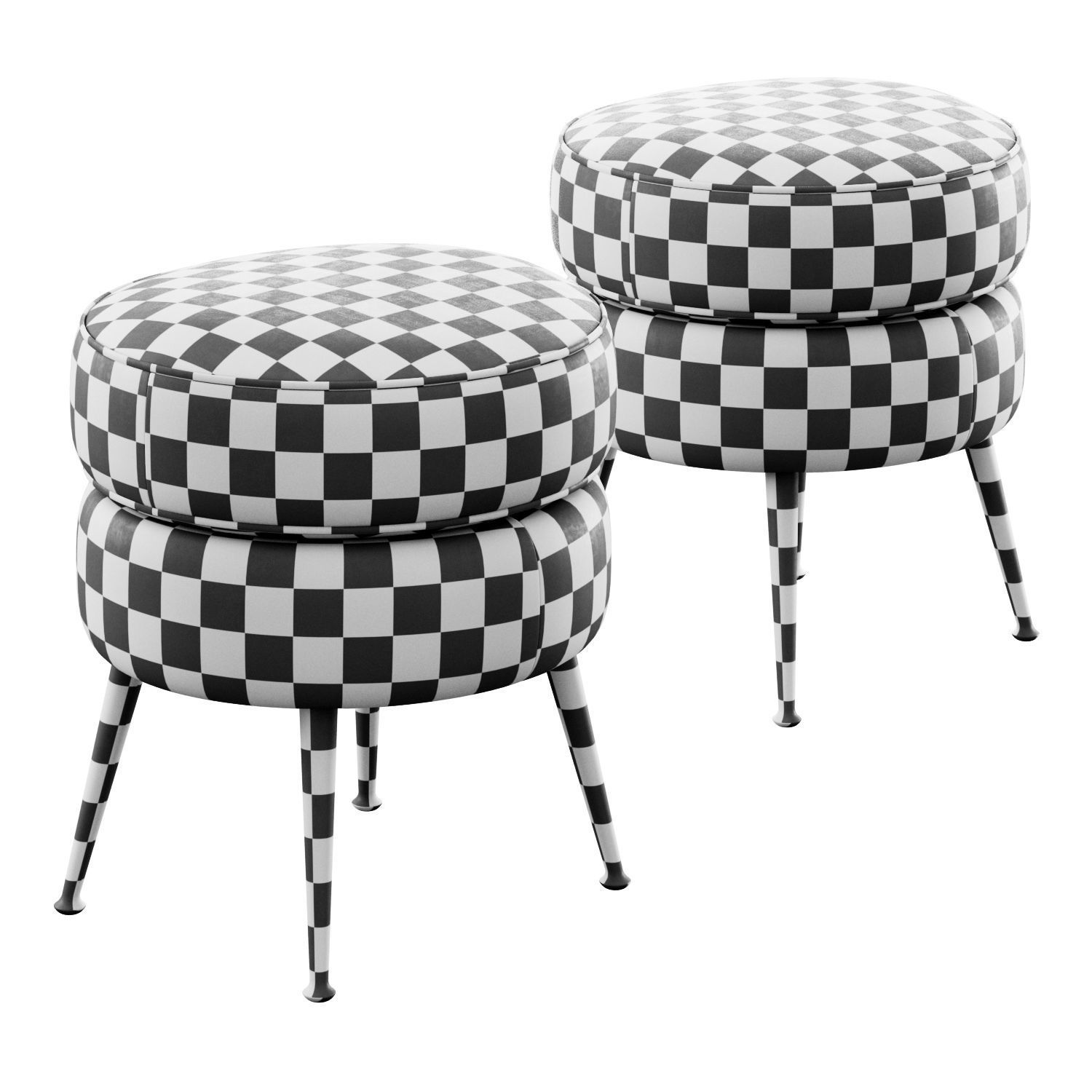 Pietro Round Ottoman by WestElm 3D model_6