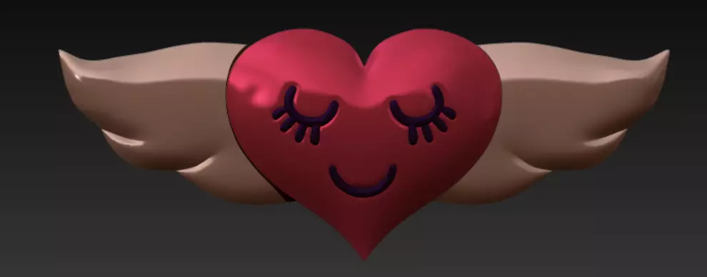 HEART WITH WINGS RETRO DECOR 3D print model