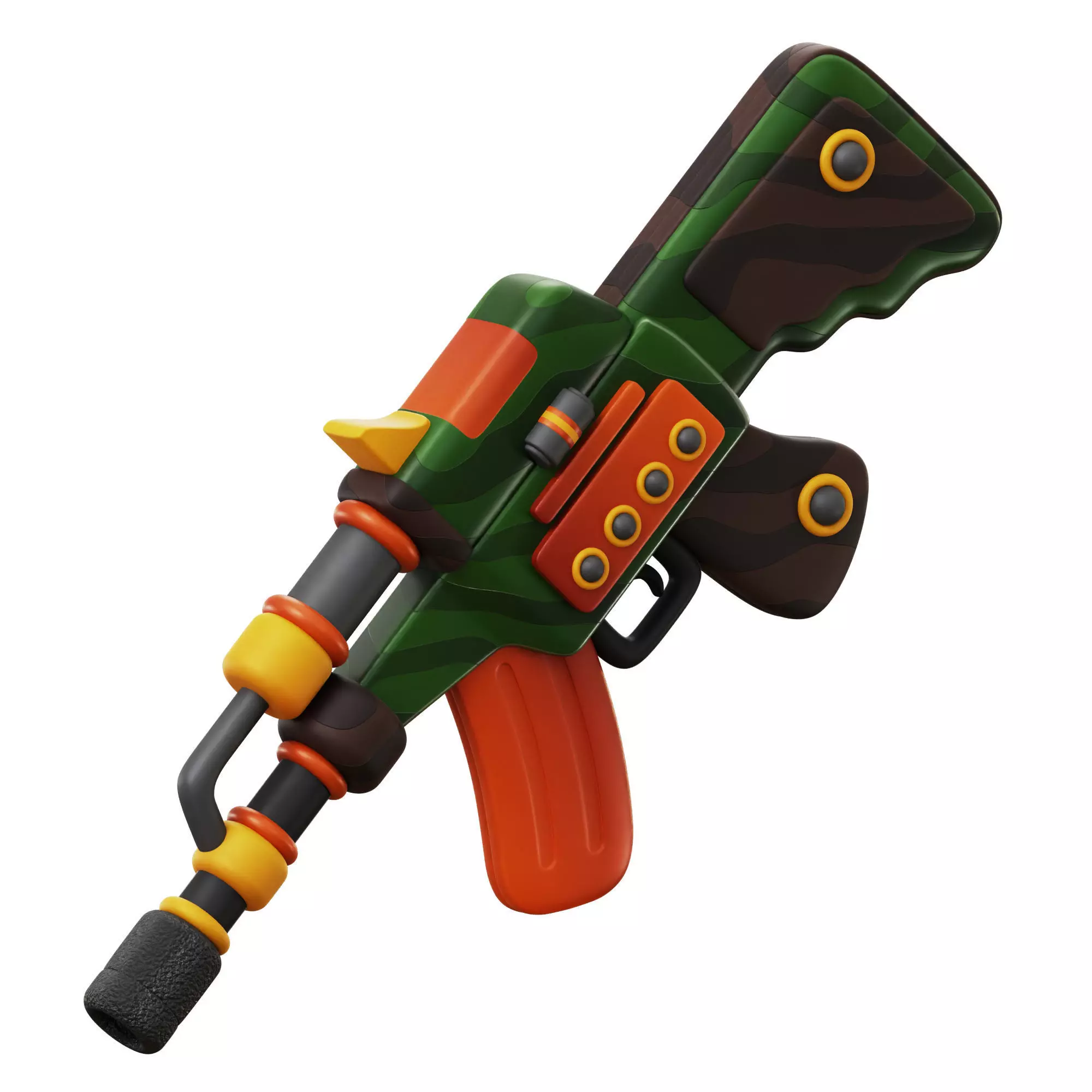 3D Army Rifle Gun Low-poly 3D model_0