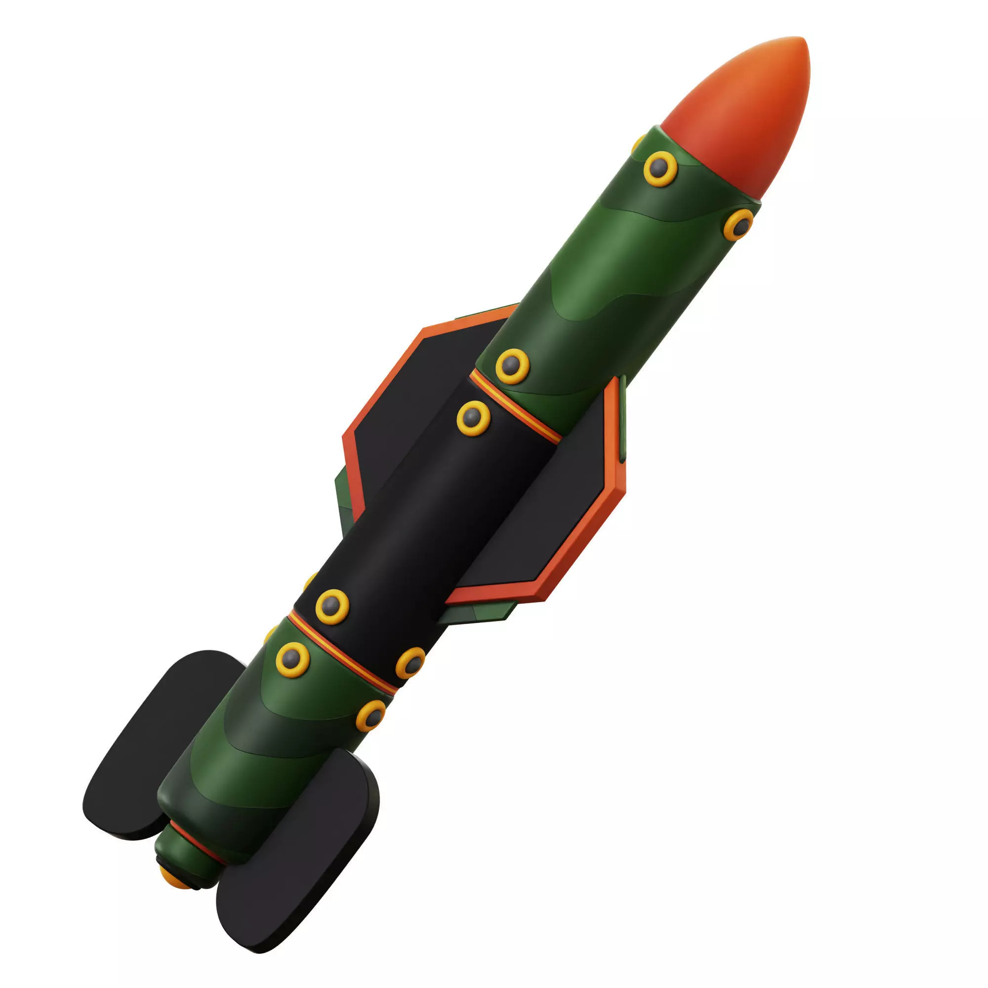 3D Army Missile Low-poly 3D model