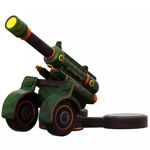 3D Army Artillery Gun Low-poly 3D model