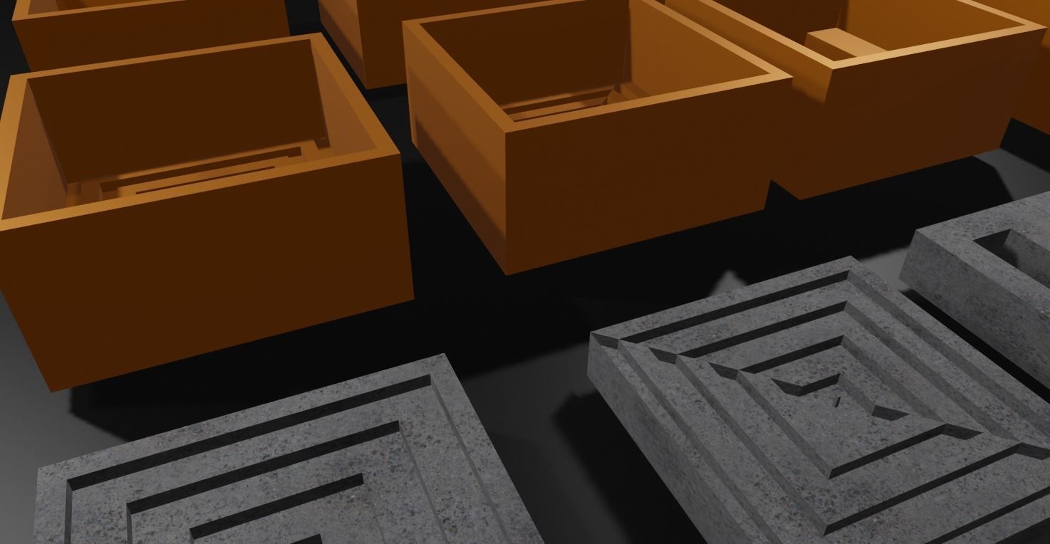 Molds For Tiles simple Collection Tiles Molds Prefabs 3D print model_3