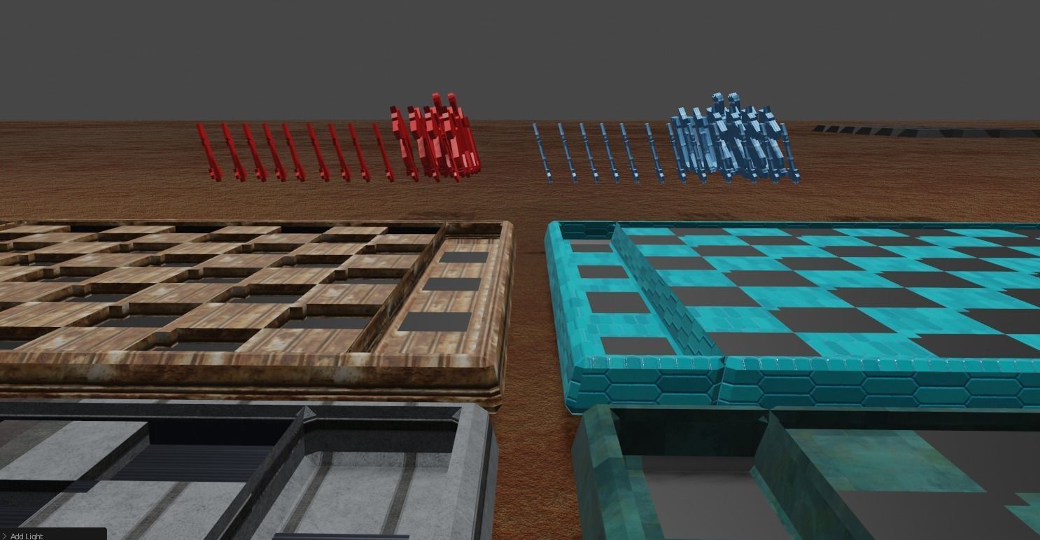 2 models chessboard game GAMEREADY bageboard chess with spares 3D print model_1