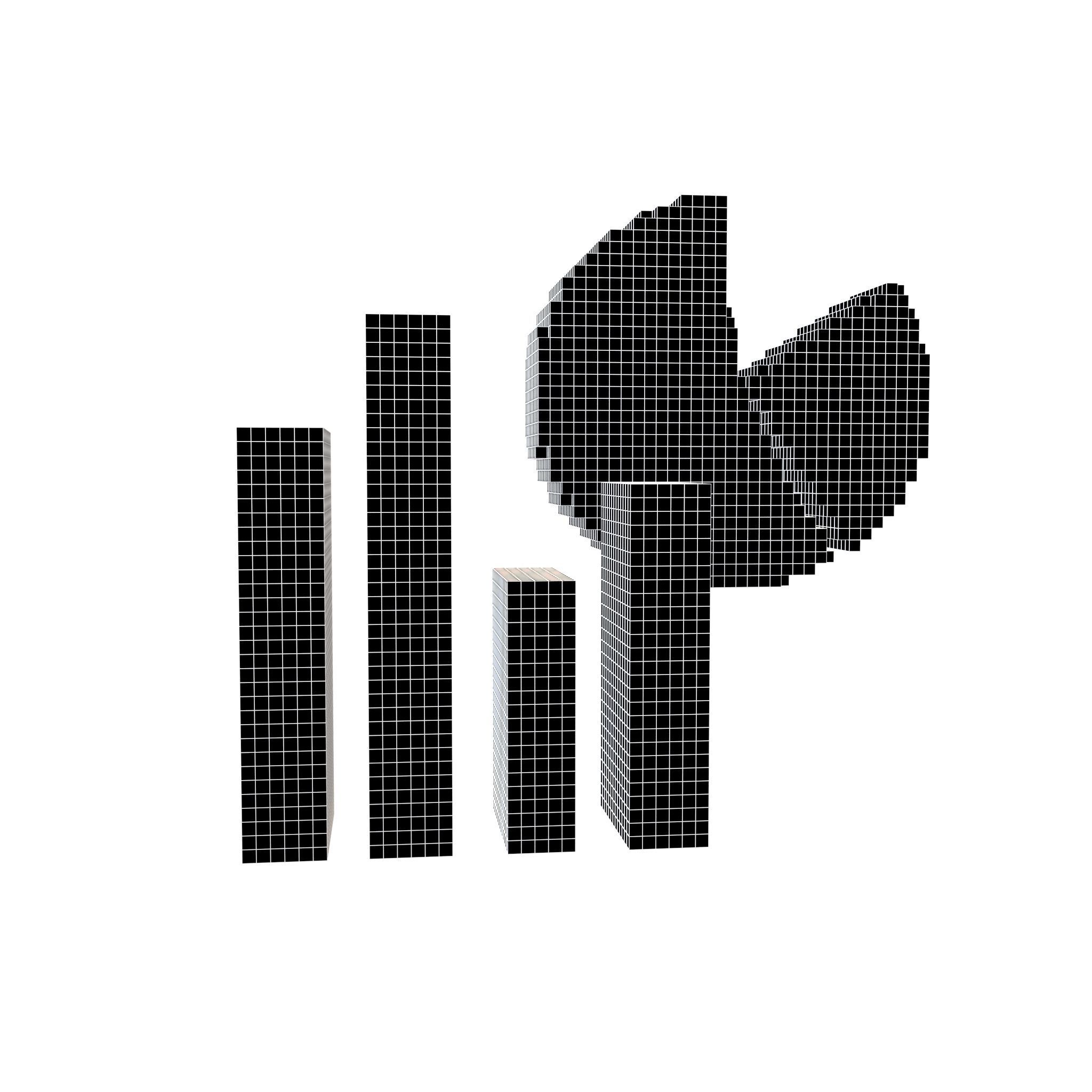 Voxel Ecommerce Symbol v1 001 Low-poly 3D model_7