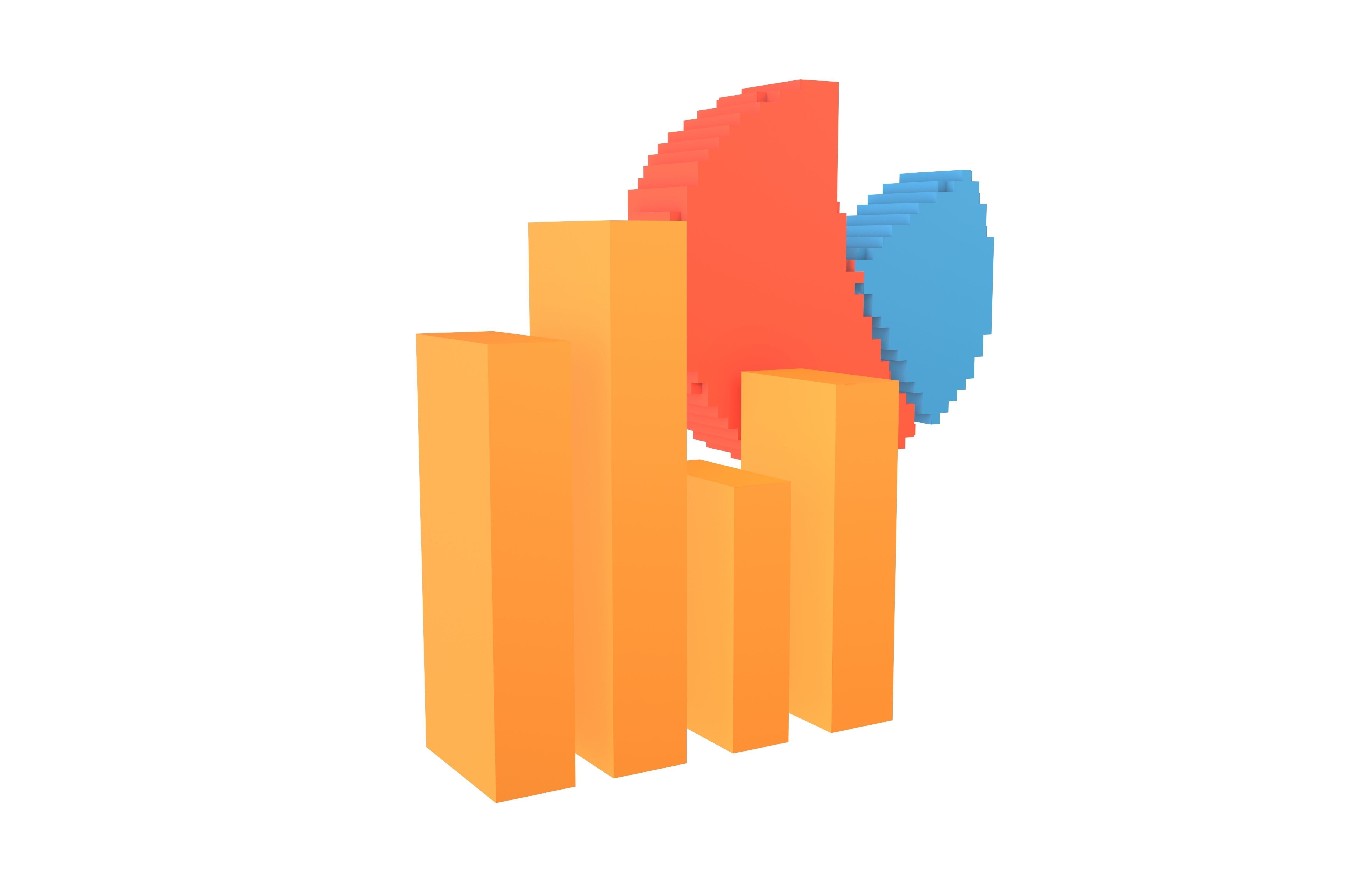 Voxel Ecommerce Symbol v1 001 Low-poly 3D model_3
