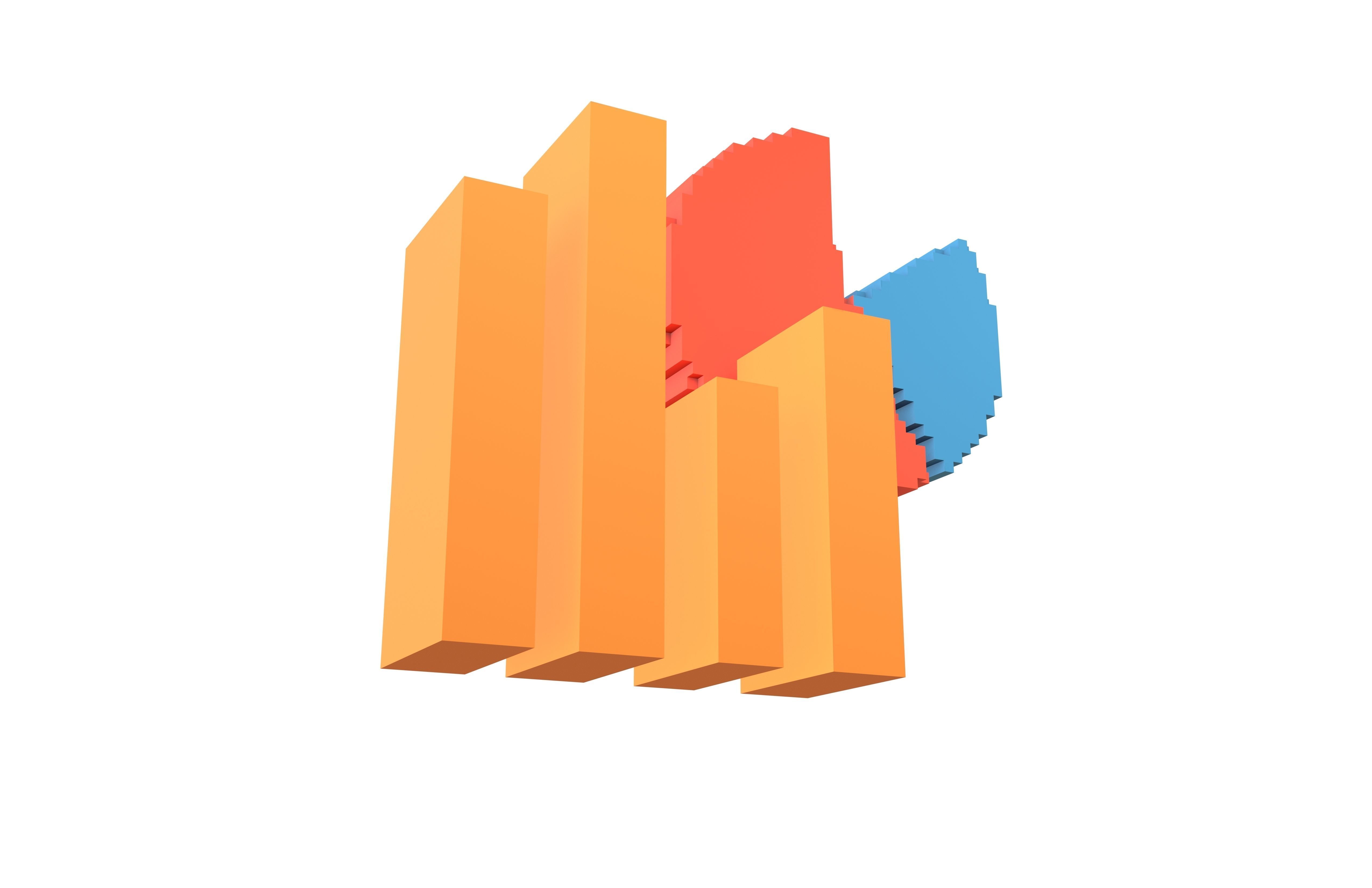 Voxel Ecommerce Symbol v1 001 Low-poly 3D model_2