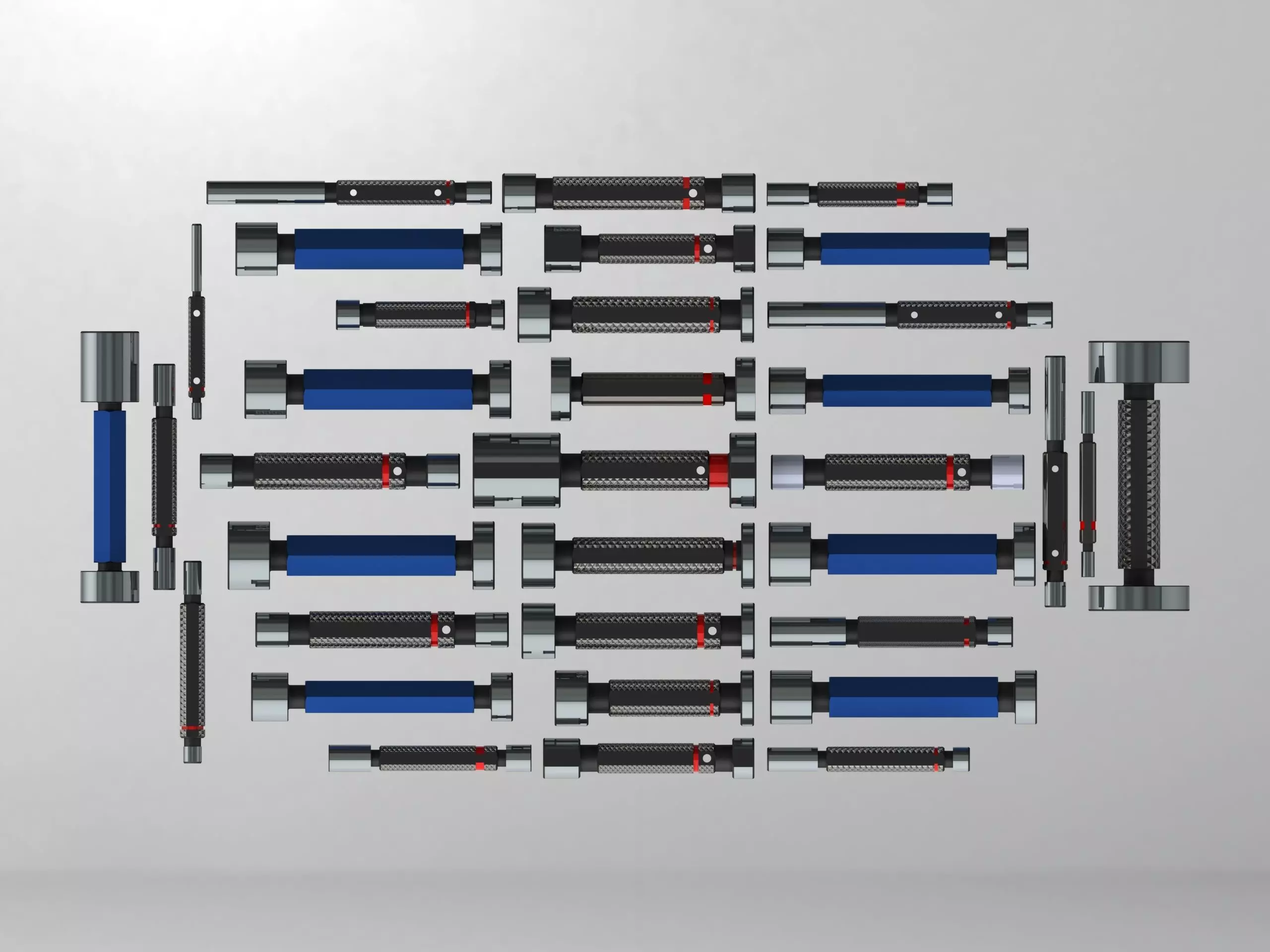 Cylindrical Type Plug Gauge Set for Measuring Range  6 to 50 mm Low-poly 3D model_0