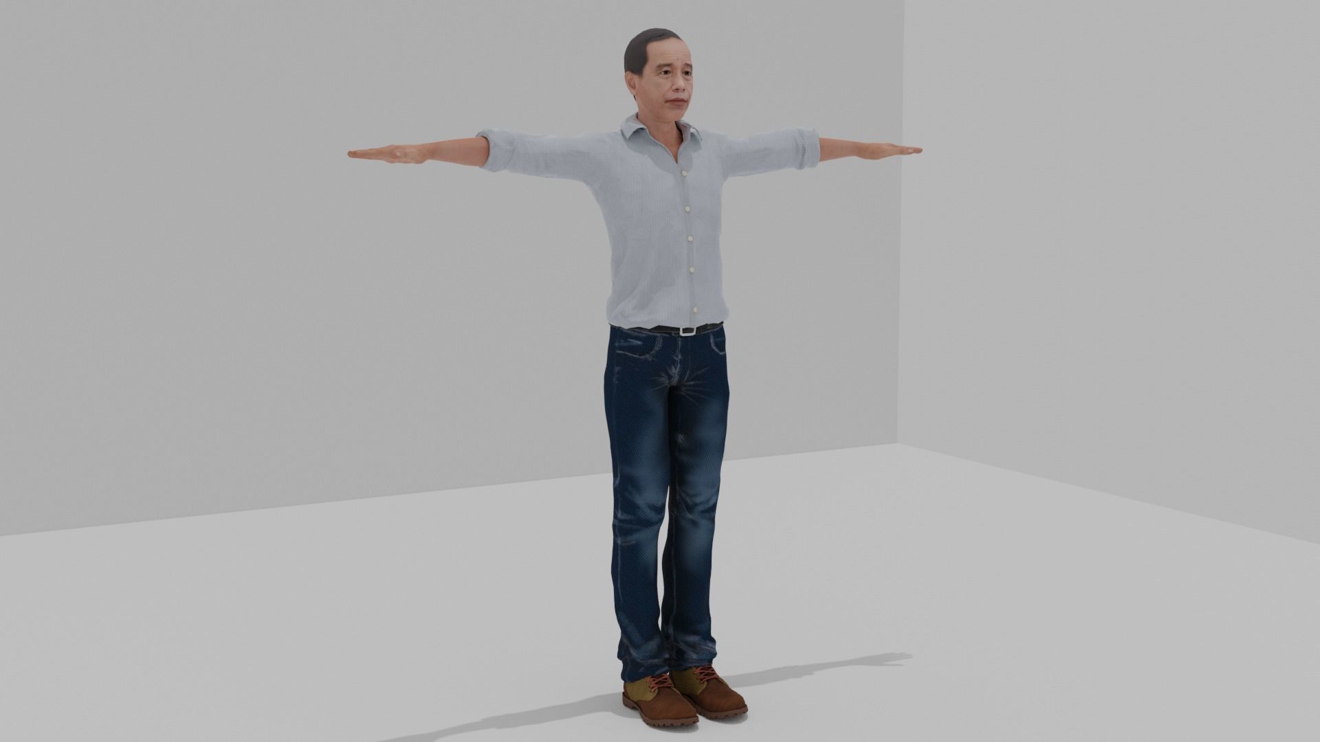 Jokowi 3D Modelling Low-poly 3D model_4