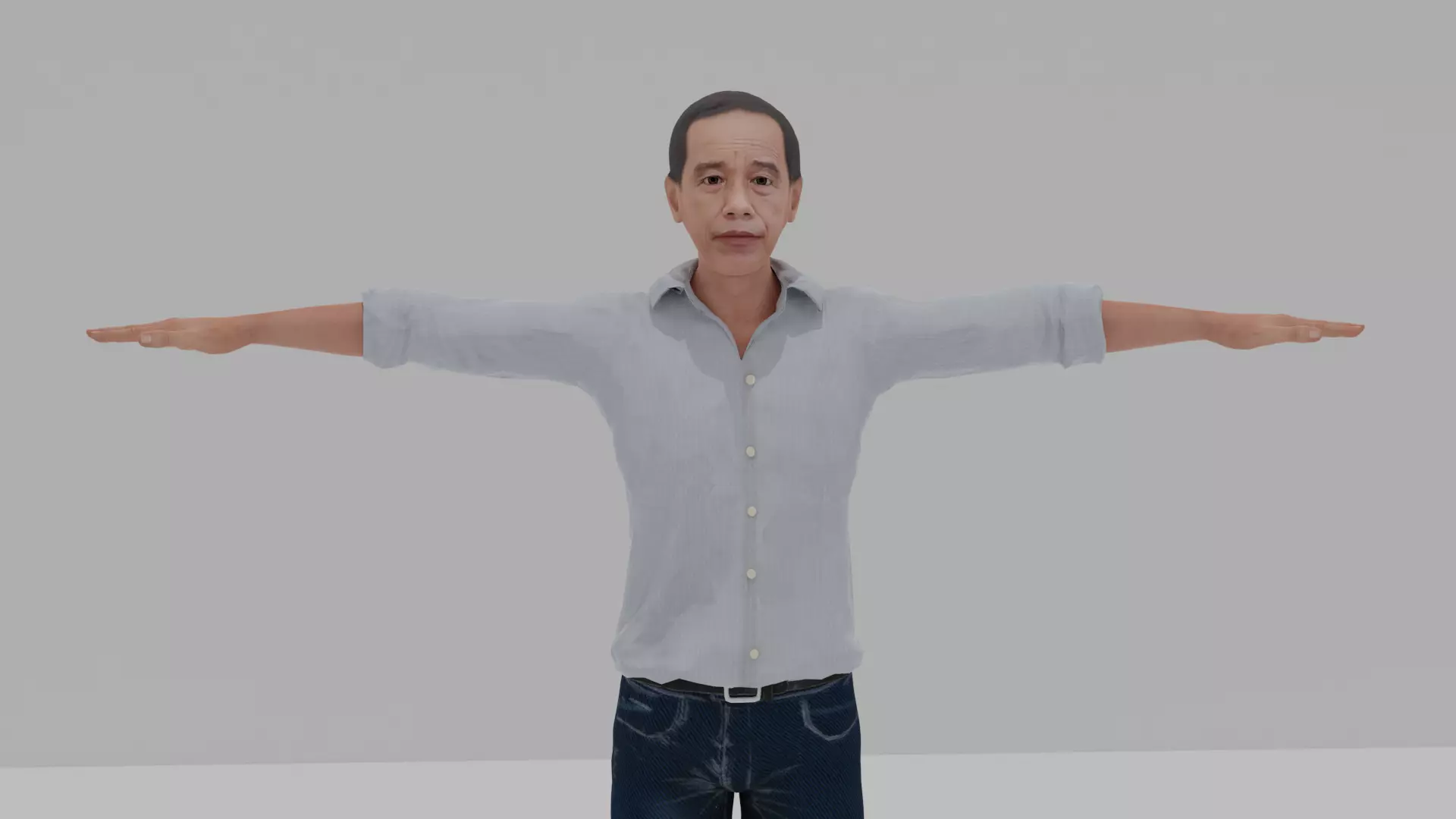Jokowi 3D Modelling Low-poly 3D model_0