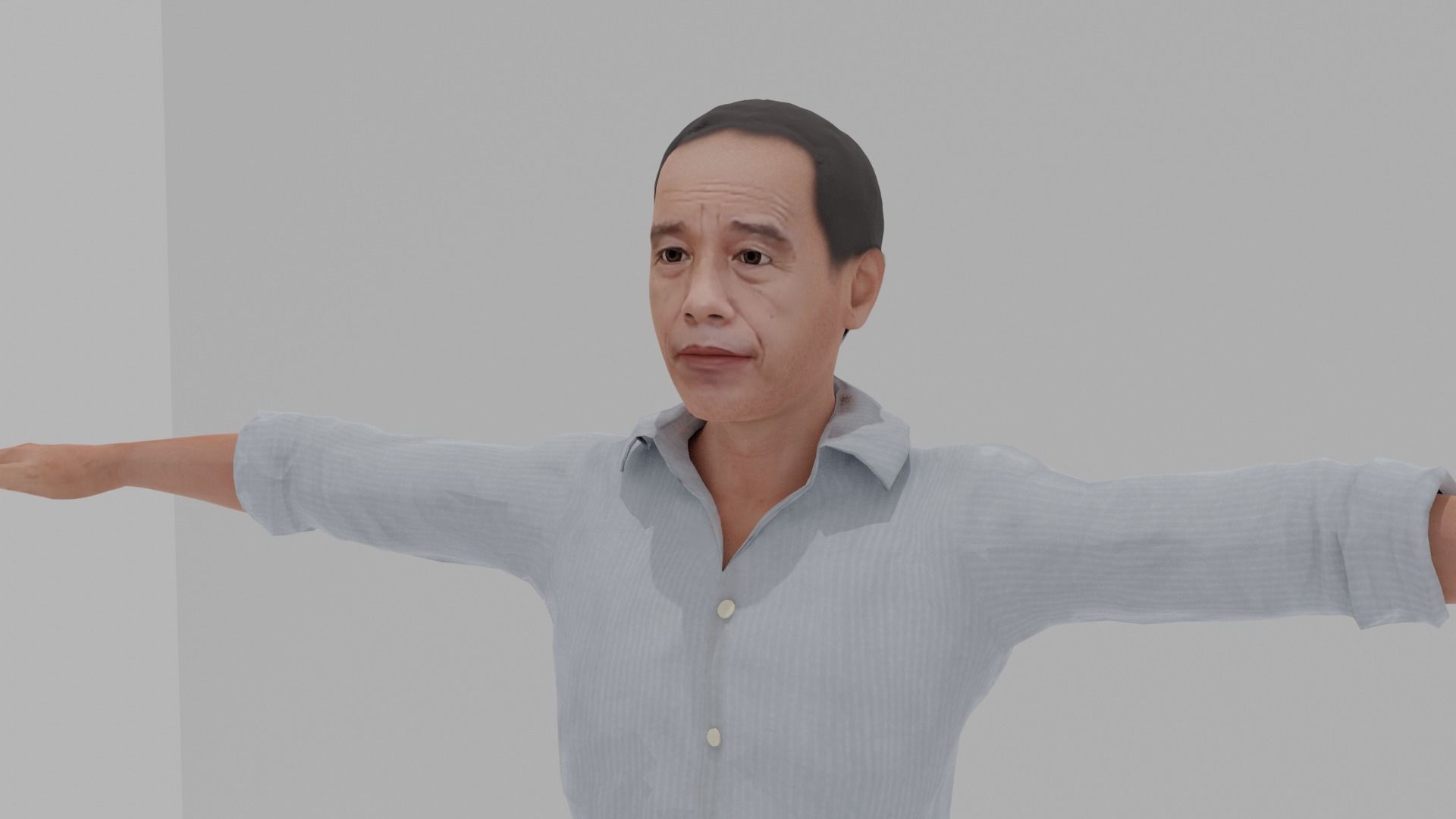 Jokowi 3D Modelling Low-poly 3D model_2