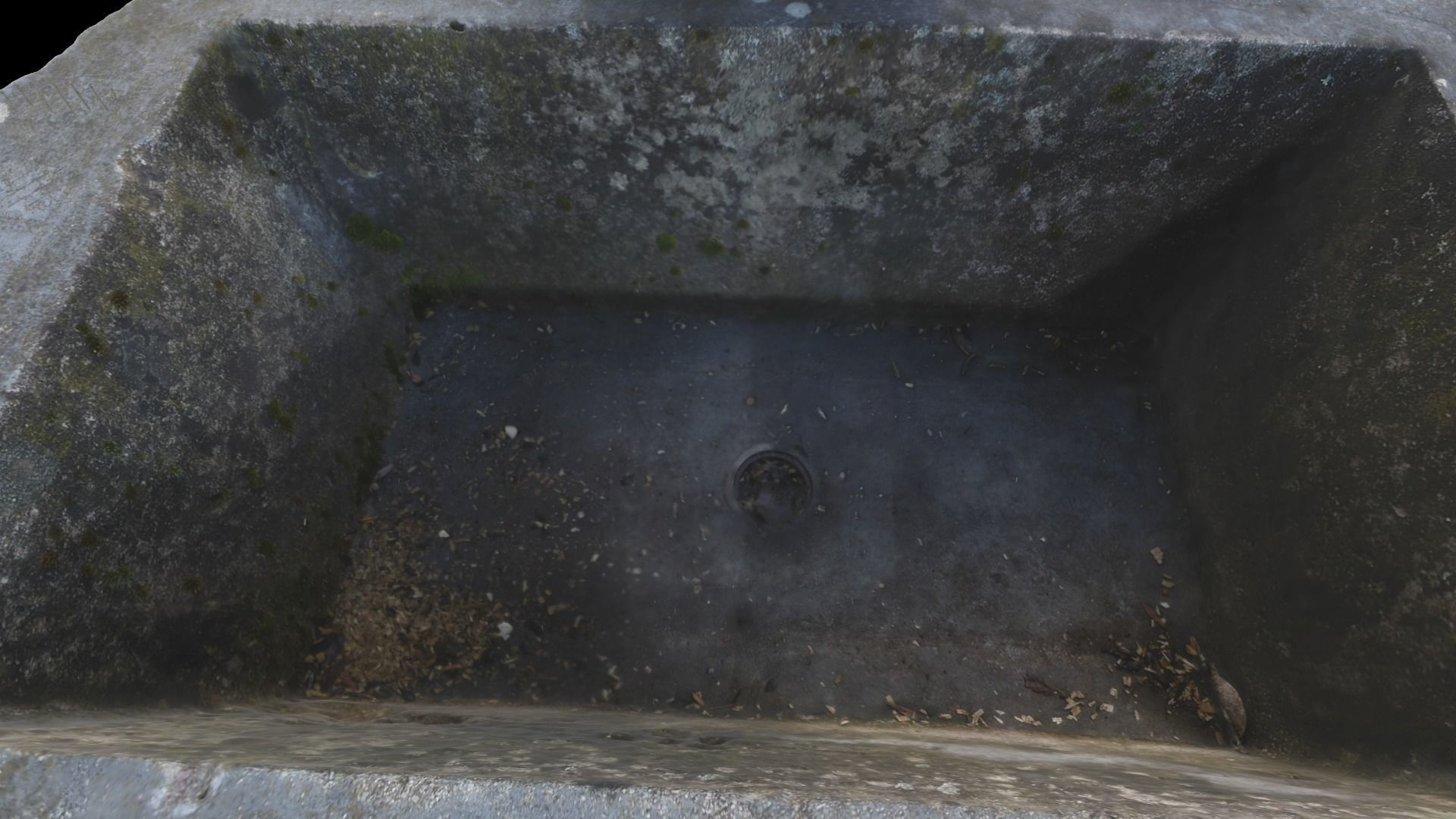 Water Fountain with Moss 3D model_6