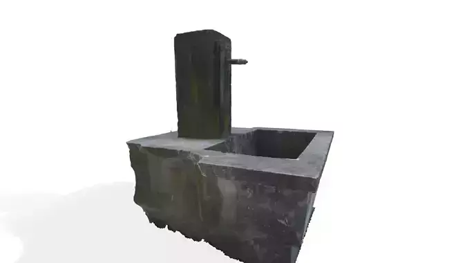 Water Fountain with Moss 3D model