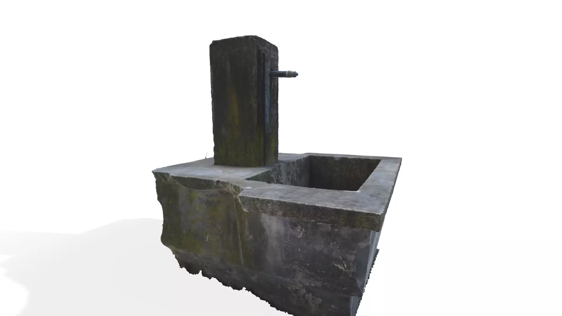 Water Fountain with Moss 3D model_0
