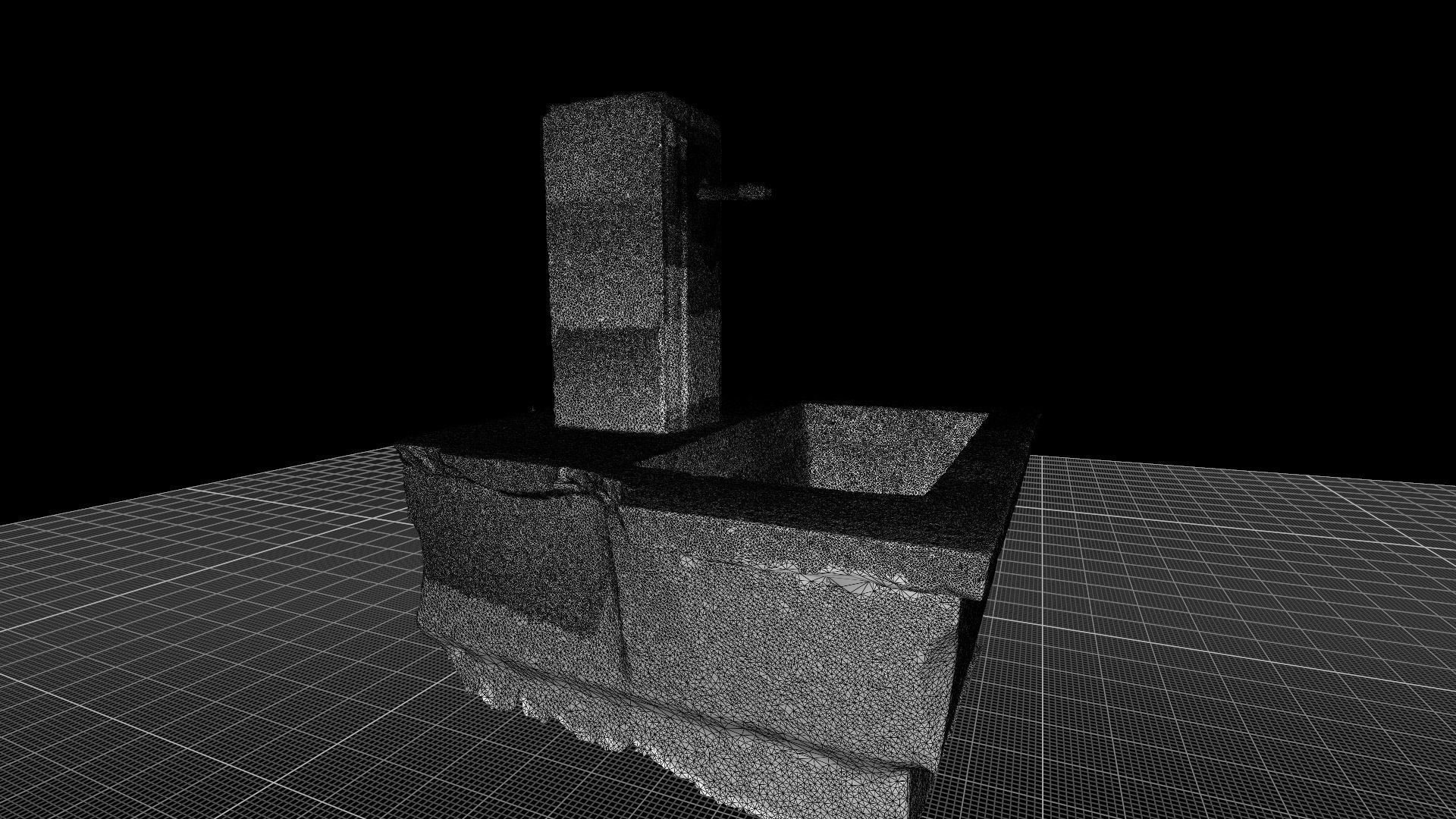 Water Fountain with Moss 3D model_4