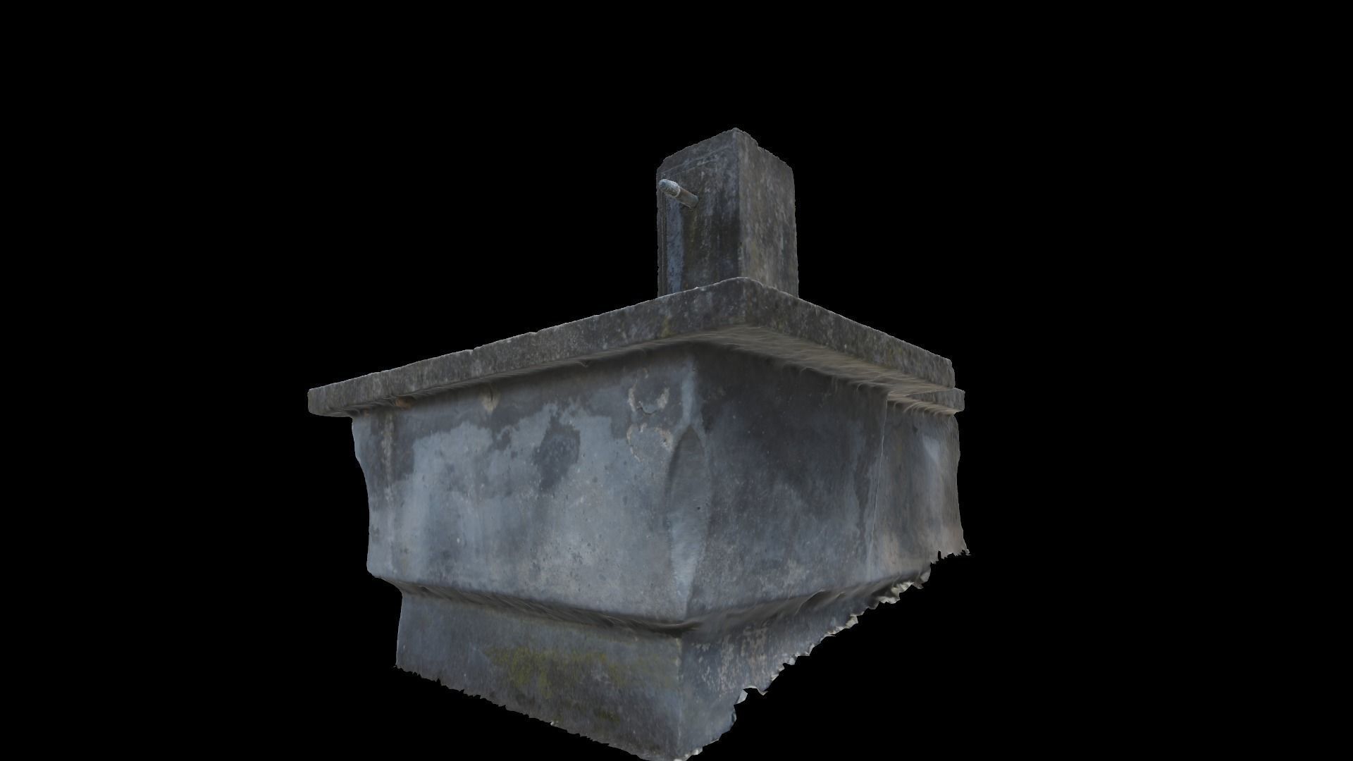 Water Fountain with Moss 3D model_2