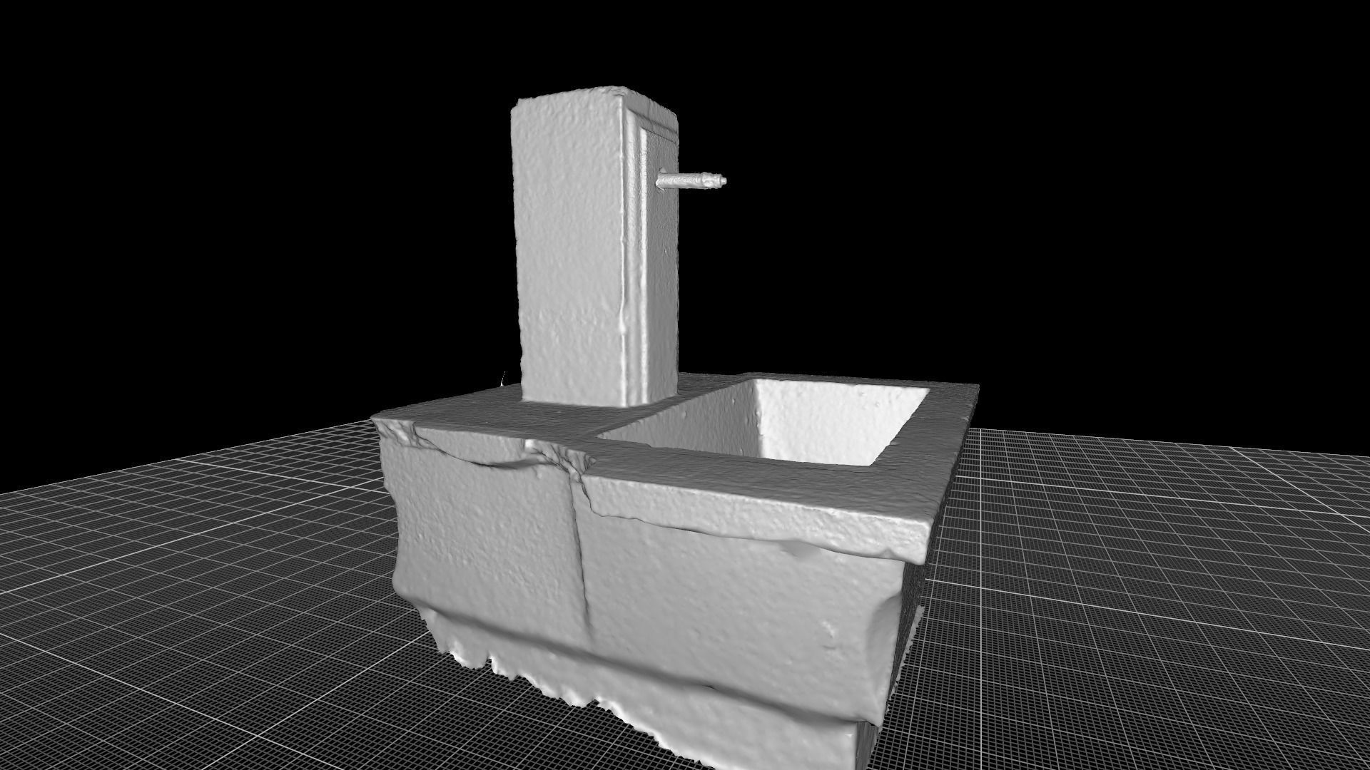 Water Fountain with Moss 3D model_3