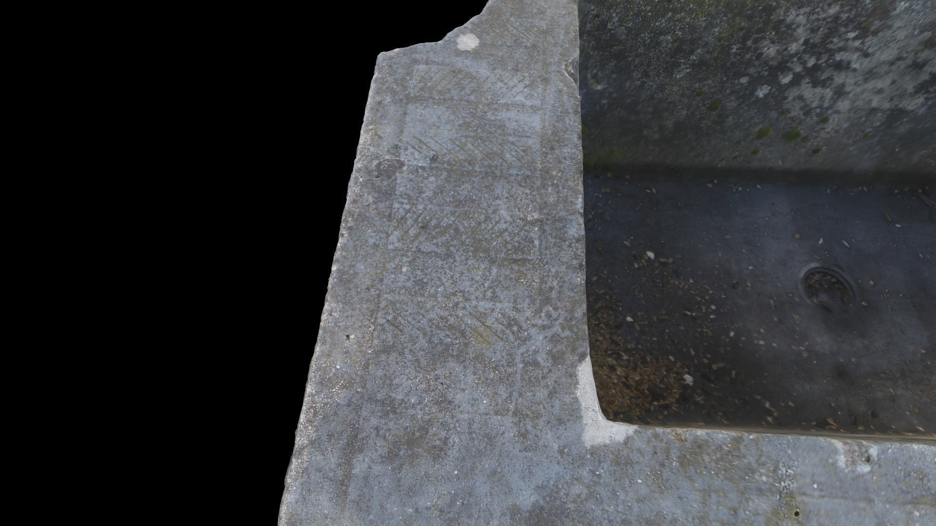 Water Fountain with Moss 3D model_7