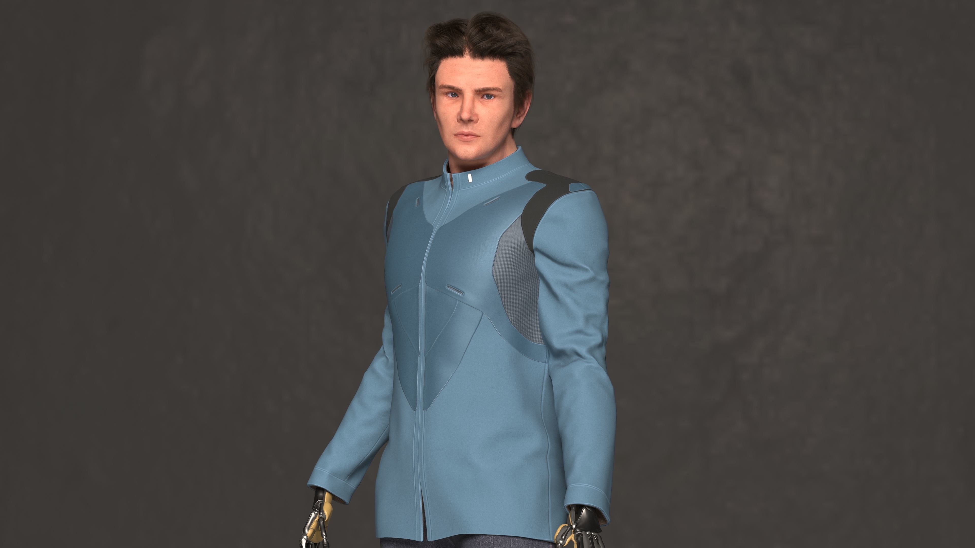 Cyborg Ben Lowpoly Game ready Low-poly 3D model_24