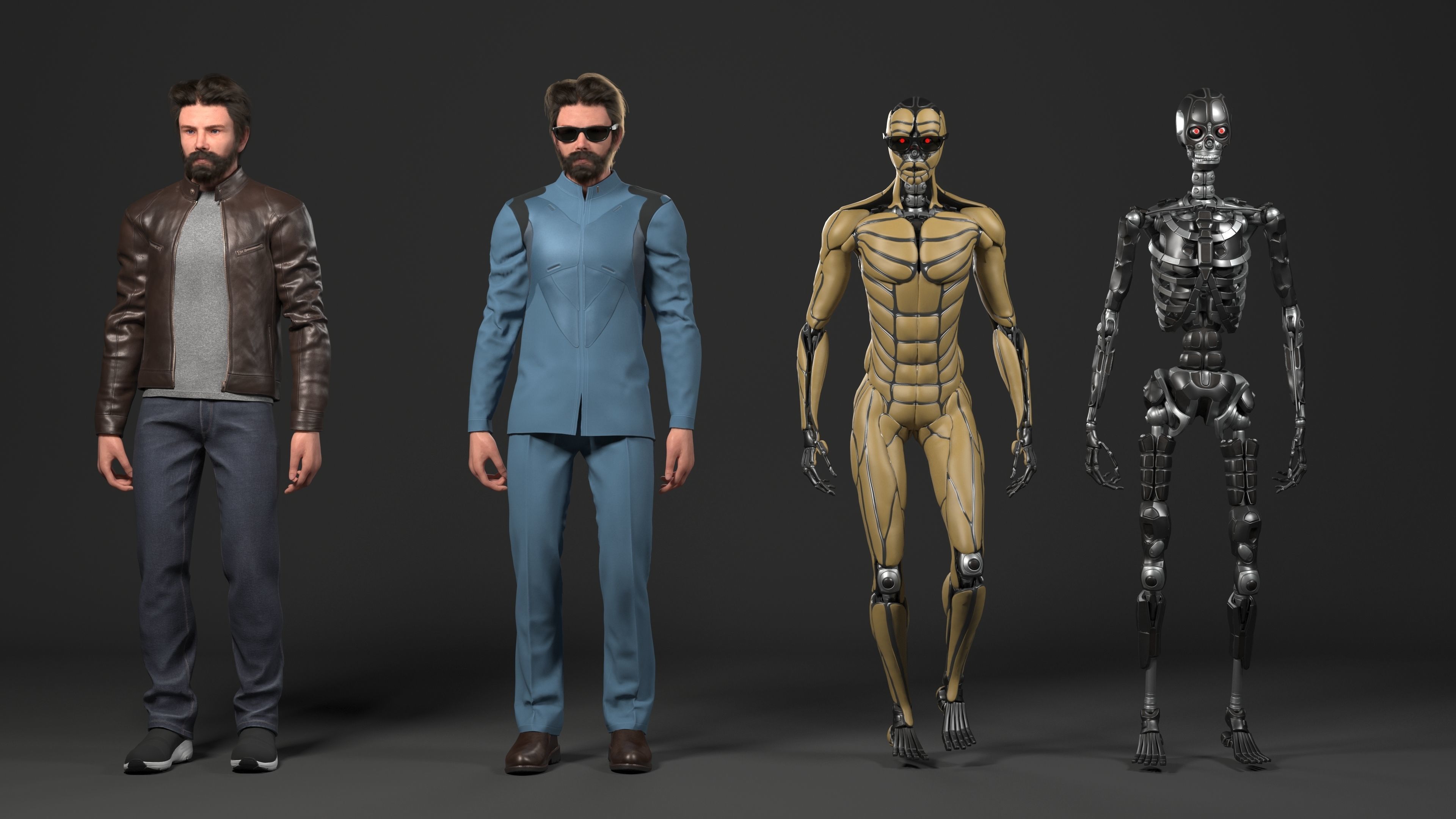 Cyborg Ben Lowpoly Game ready Low-poly 3D model_20