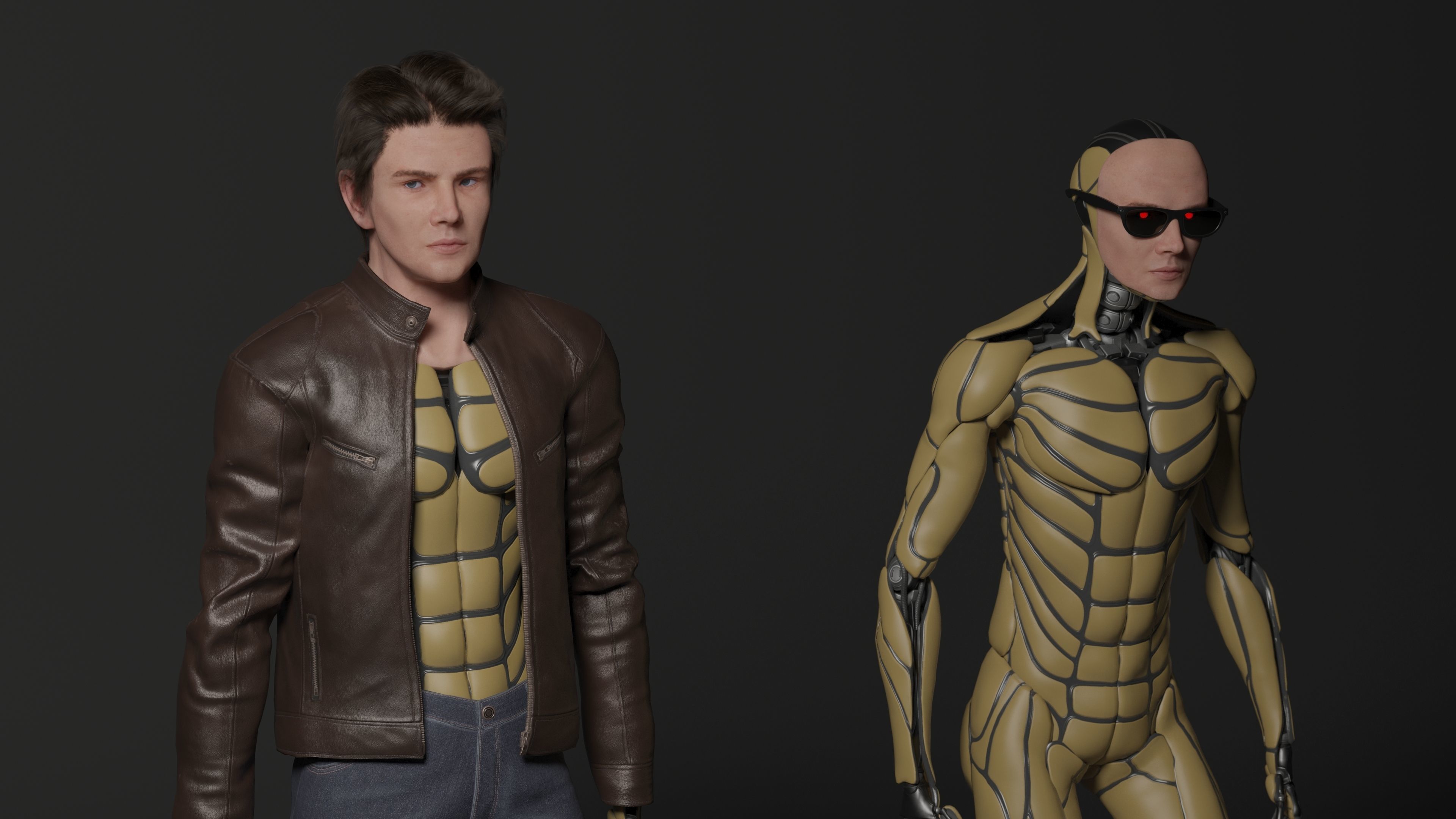 Cyborg Ben Lowpoly Game ready Low-poly 3D model_5