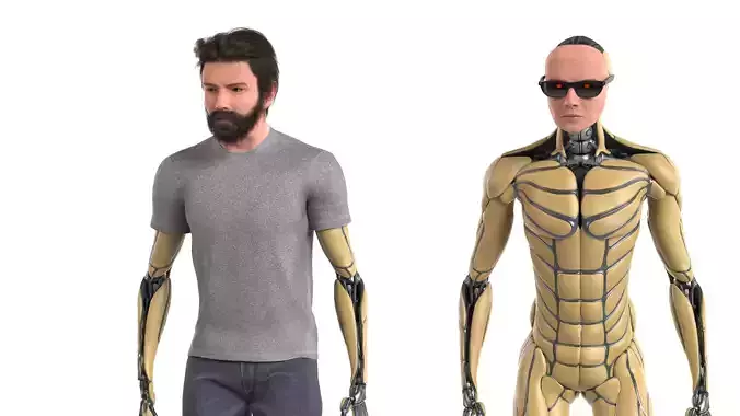 Cyborg Ben Lowpoly Game ready Low-poly 3D model