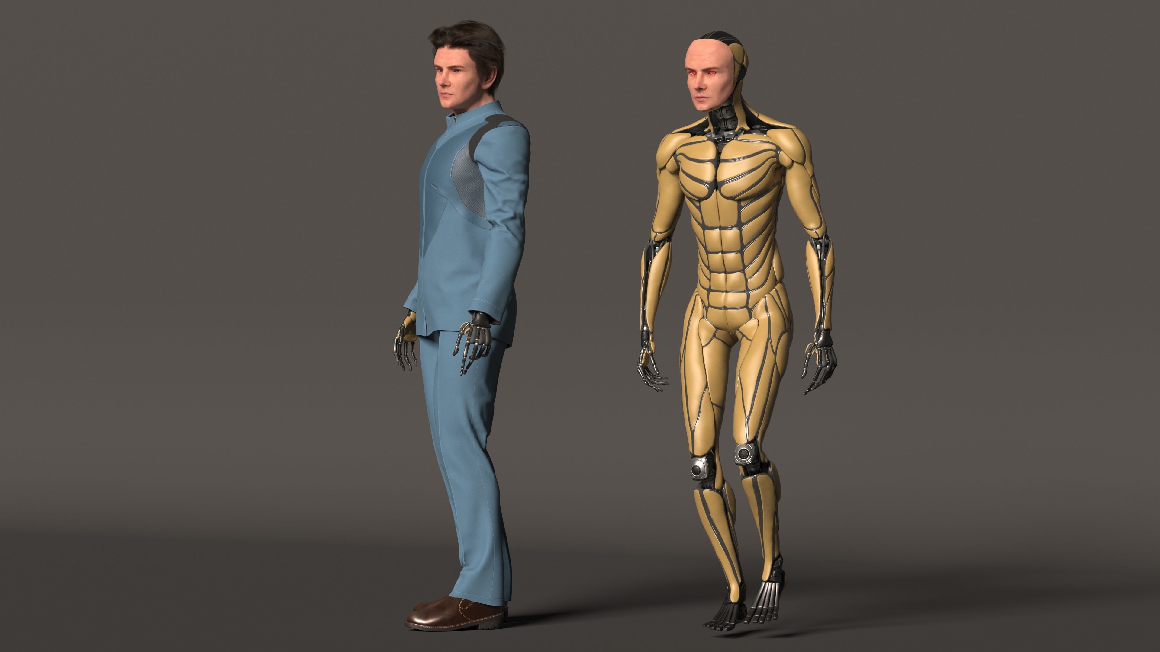 Cyborg Ben Lowpoly Game ready Low-poly 3D model_25