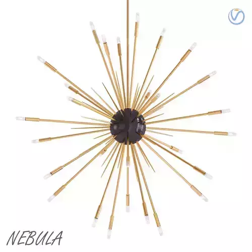 Nebula gold and starburst chandelier 3D model