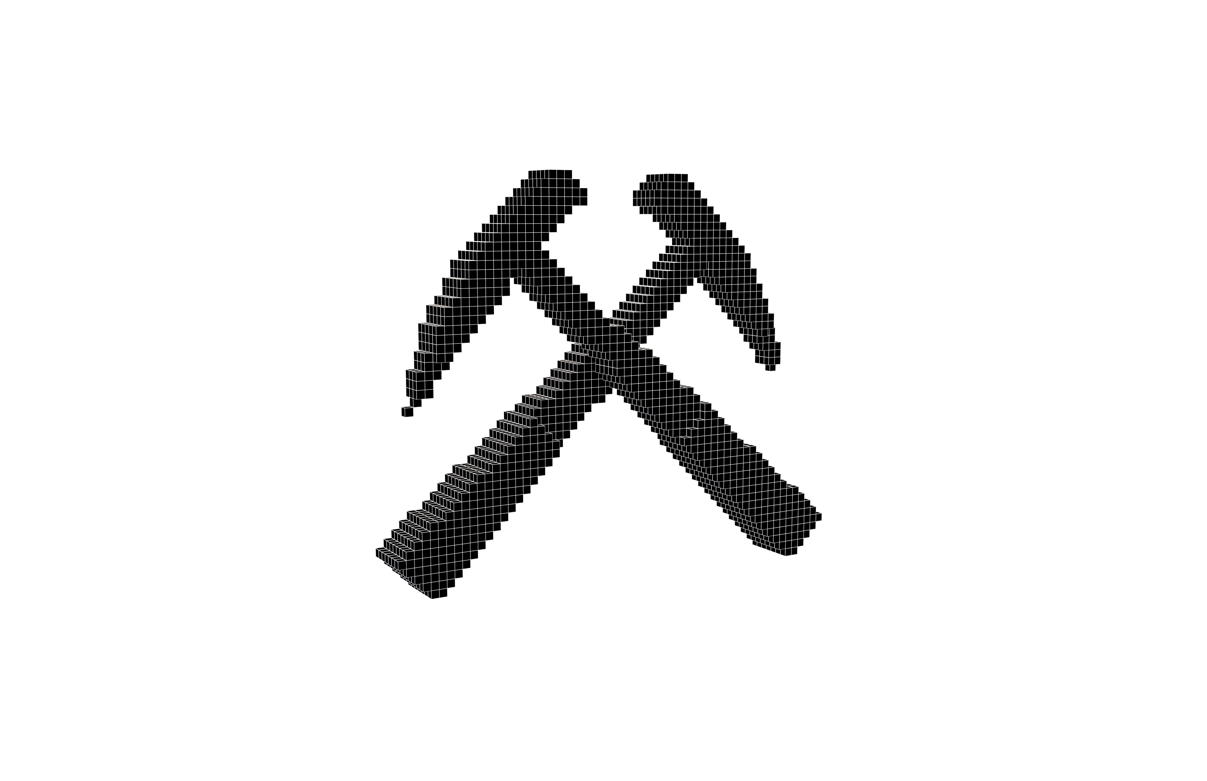 Voxel Mining Symbol v1 001 Low-poly 3D model_5