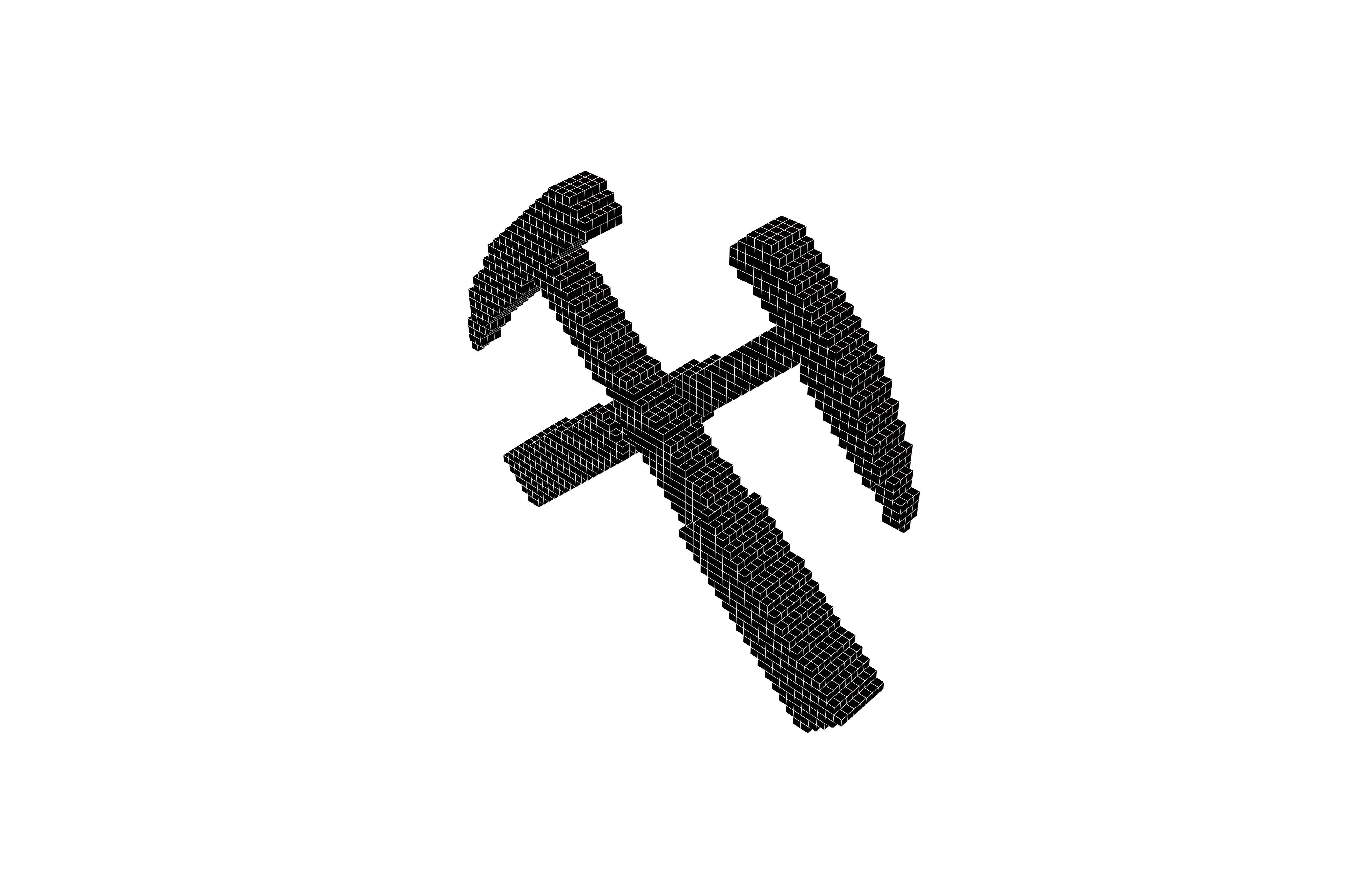 Voxel Mining Symbol v1 001 Low-poly 3D model_6