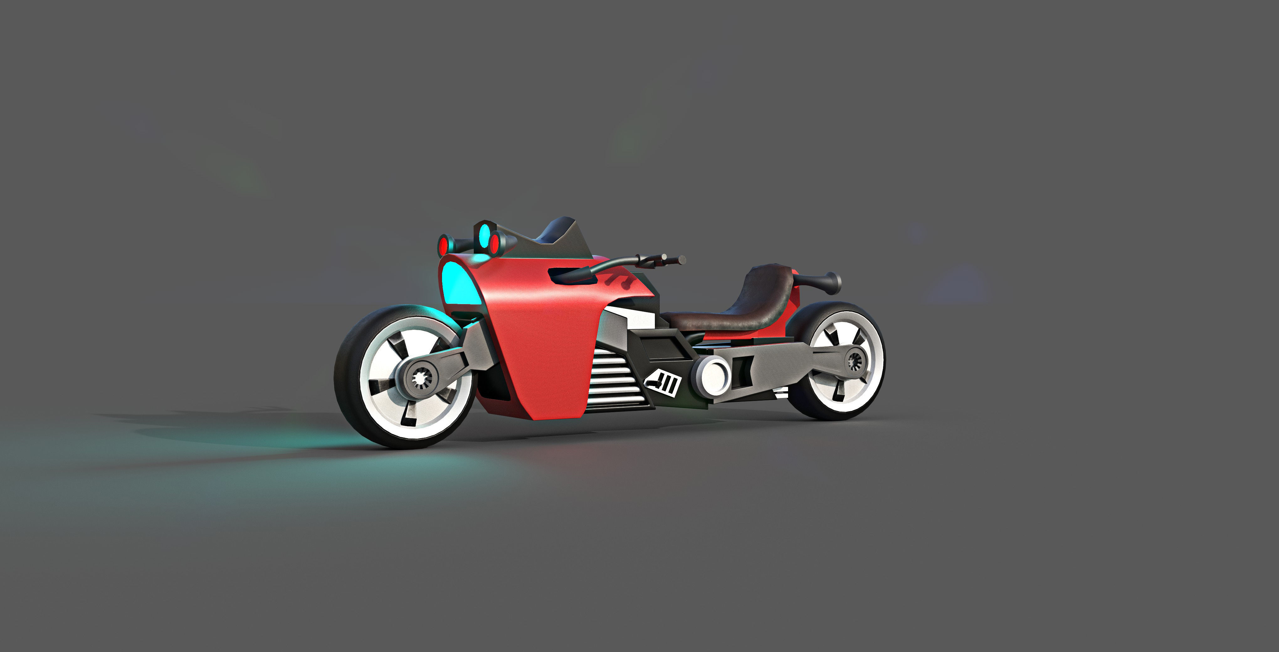 Sci-fi Bike Game Ready 9 Low-poly 3D model_1