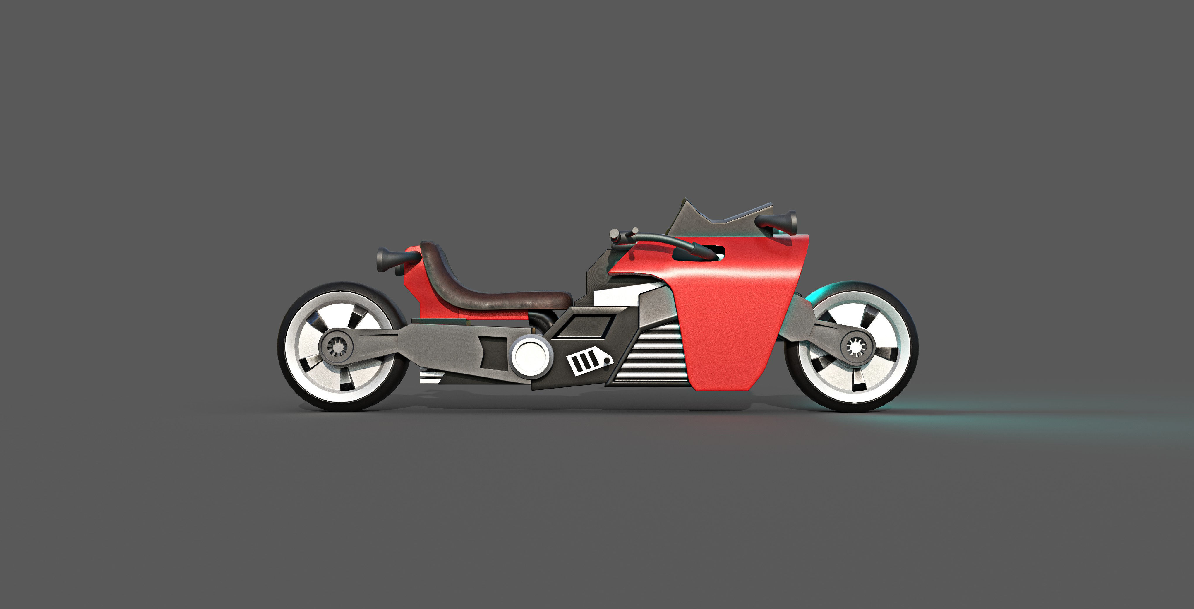 Sci-fi Bike Game Ready 9 Low-poly 3D model_4