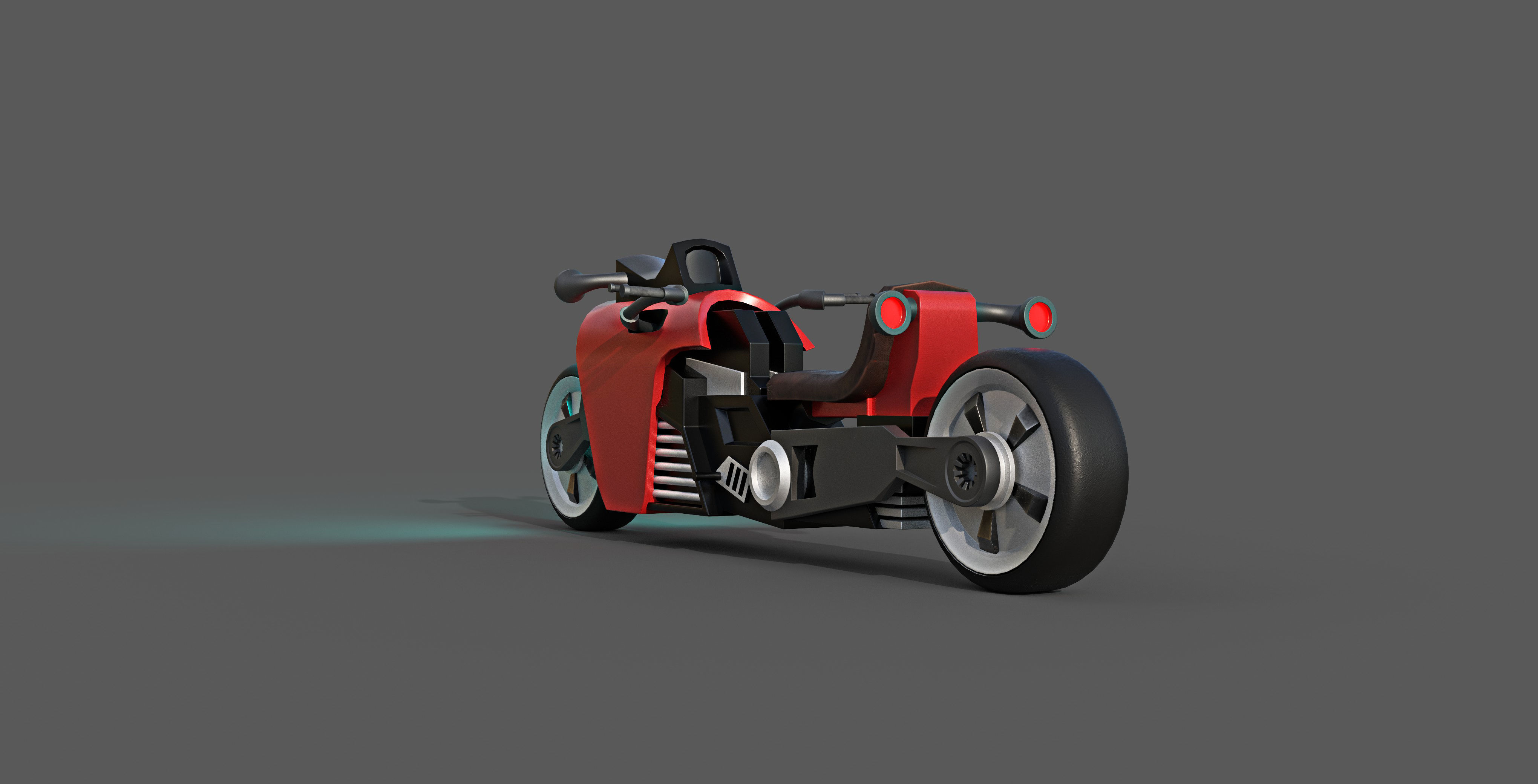 Sci-fi Bike Game Ready 9 Low-poly 3D model_2