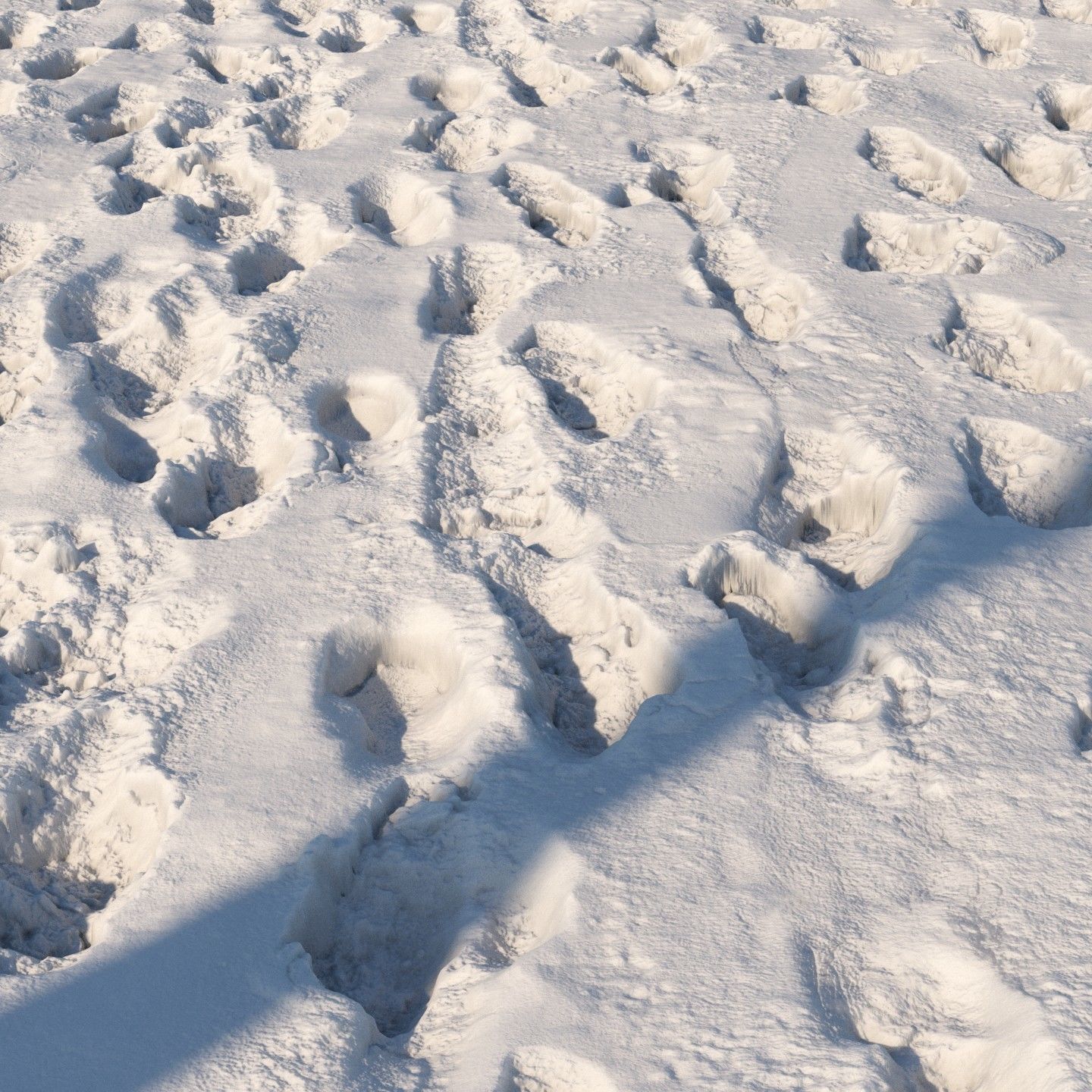4k seamless snow area material 05 3D model_5