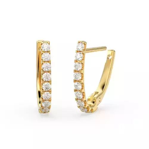 Diamond Pave Huggie Earrings Wedding Silver Hoops Ear Jewelry