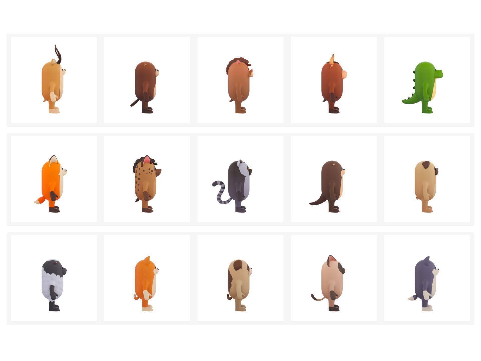 Rigged Animal Character Pack 3 3D model_7