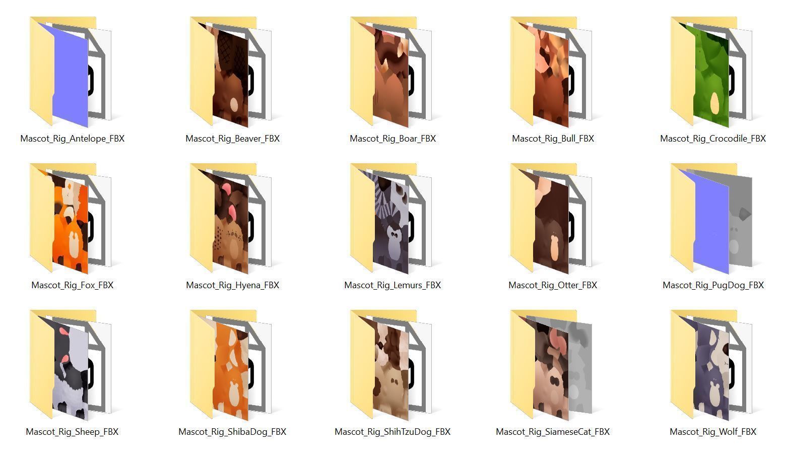 Rigged Animal Character Pack 3 3D model_13