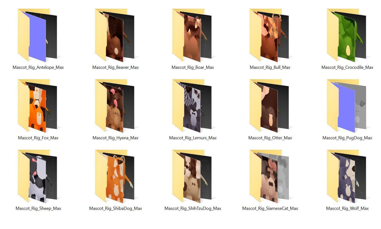 Rigged Animal Character Pack 3 3D model_14