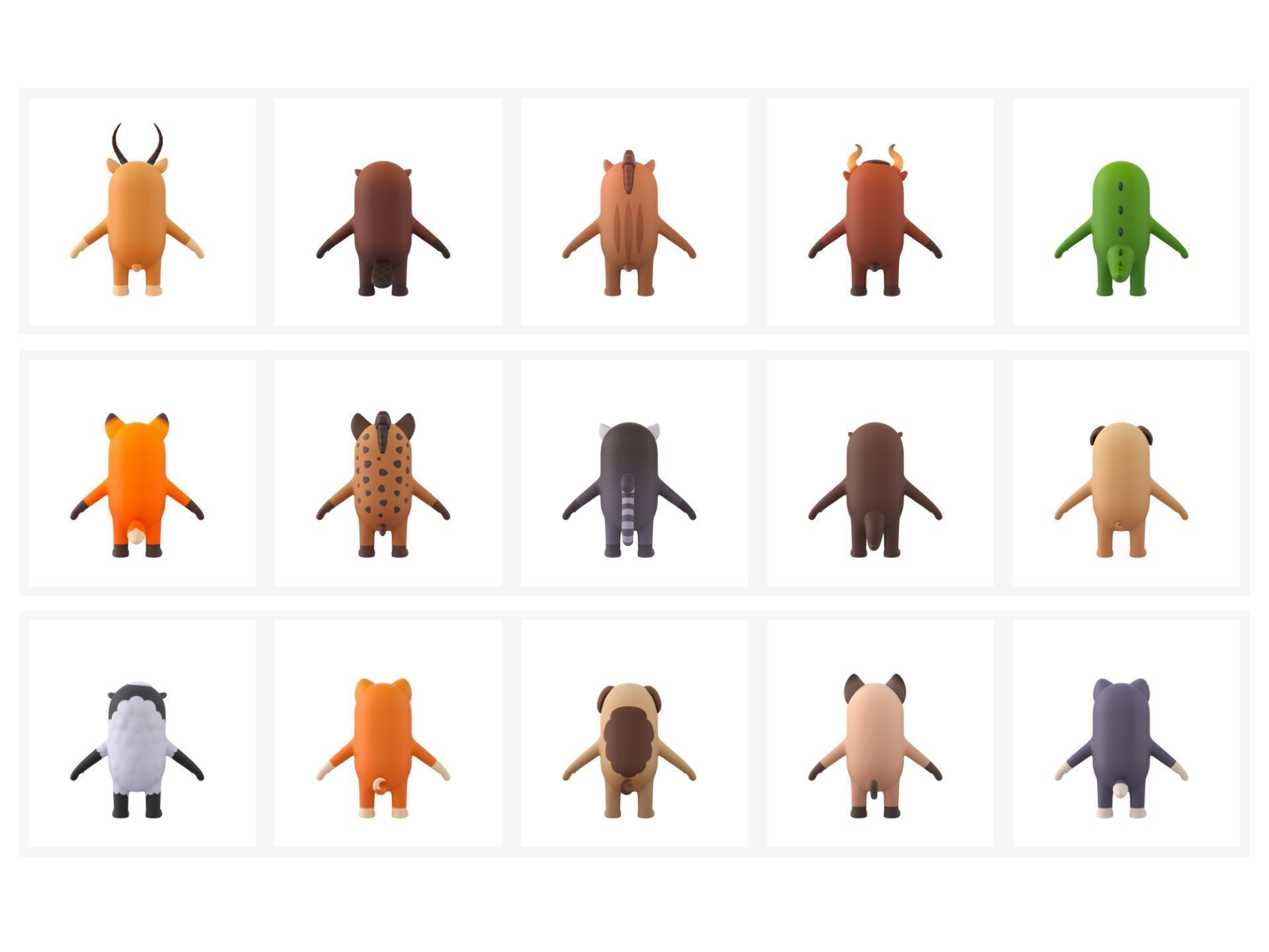 Rigged Animal Character Pack 3 3D model_8