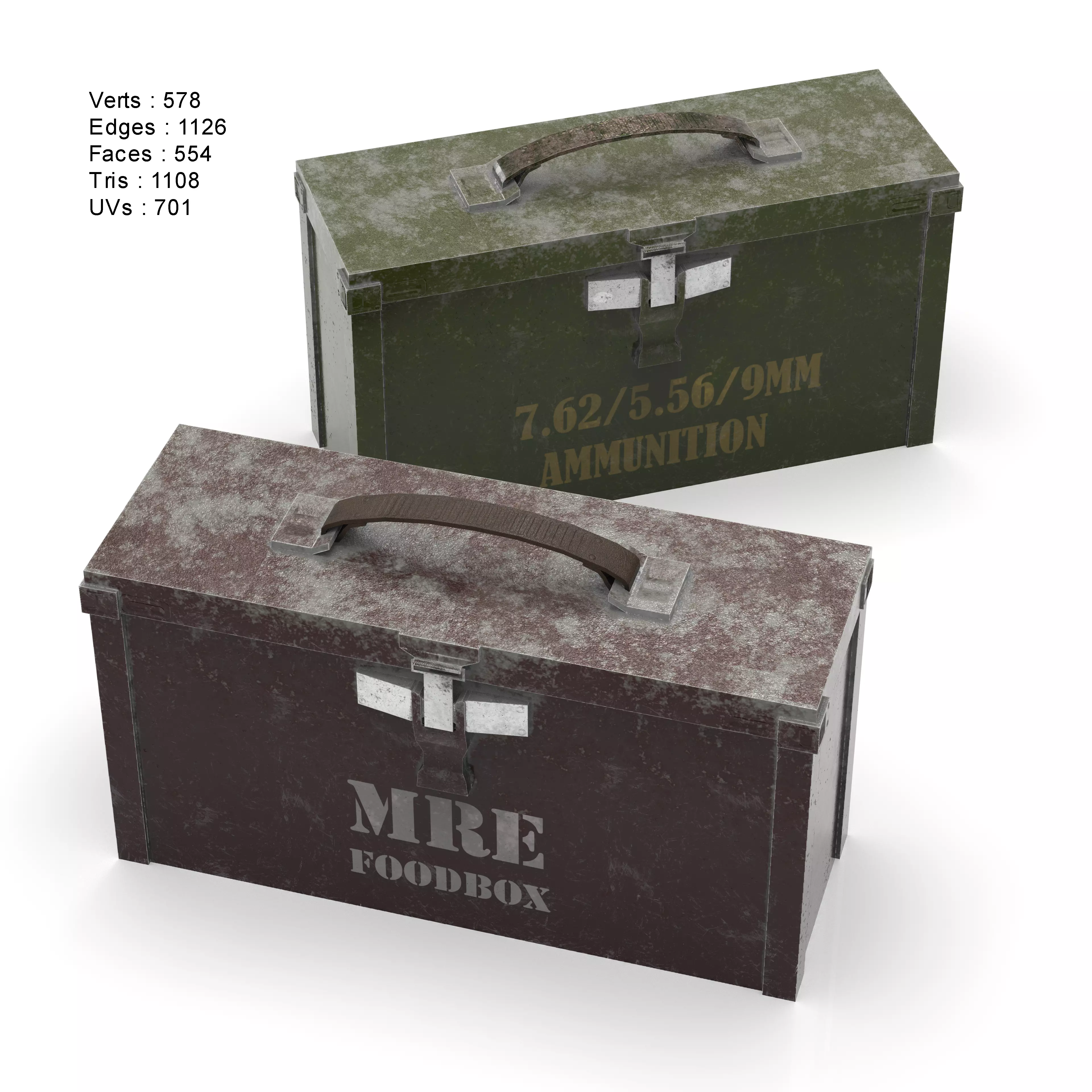 Ammoboxes AmmoCrate of Mmmunition  Low-poly 3D model Free low-poly 3D model_0