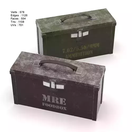 Ammoboxes AmmoCrate of Mmmunition  Low-poly 3D model Free low-poly 3D model