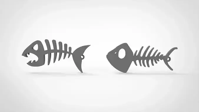 fish bone pendant 3d model