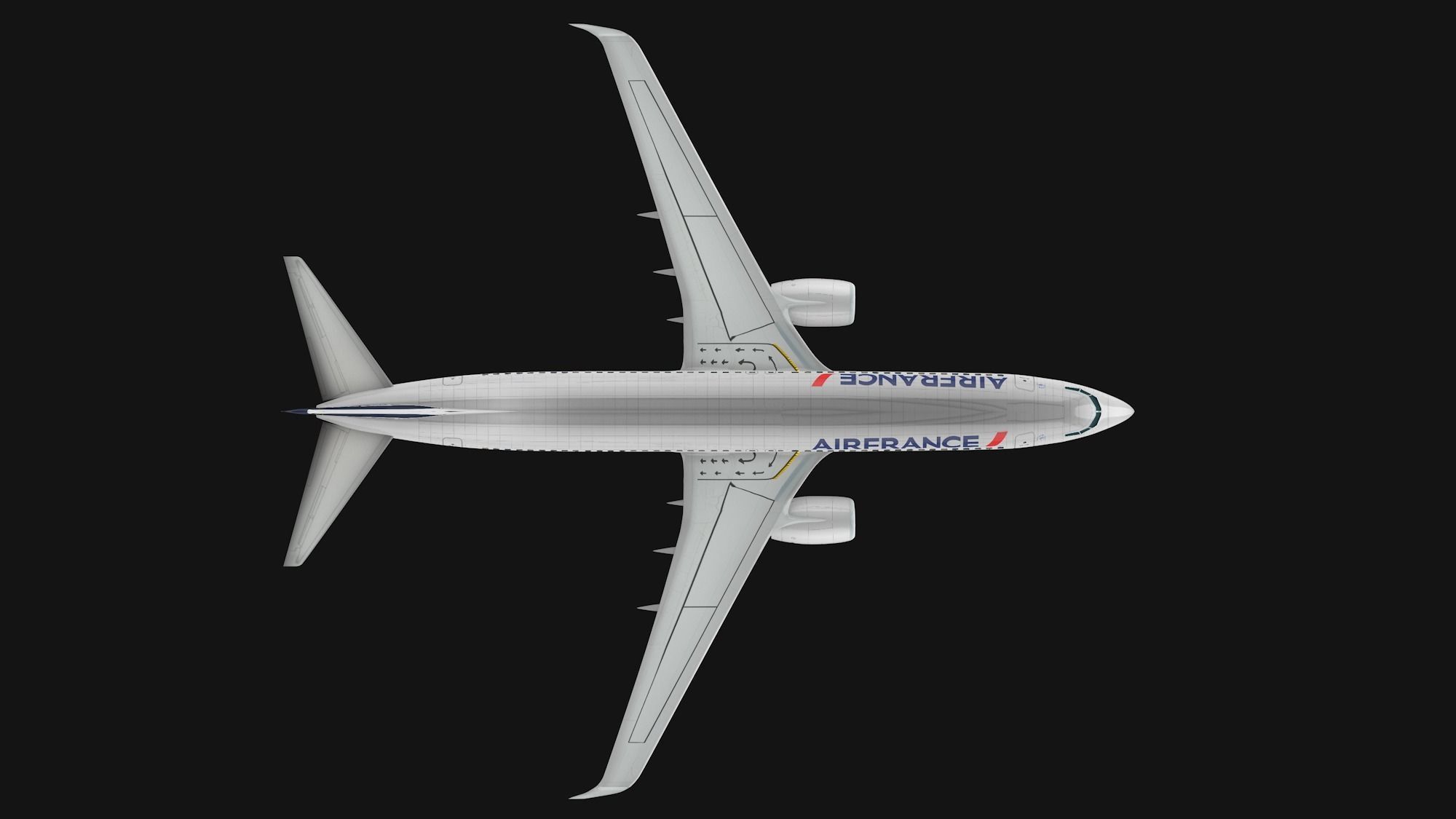 Boeing 737-800 Air France Low-poly 3D model_10