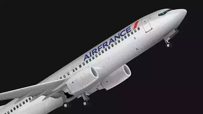Boeing 737-800 Air France Low-poly 3D model