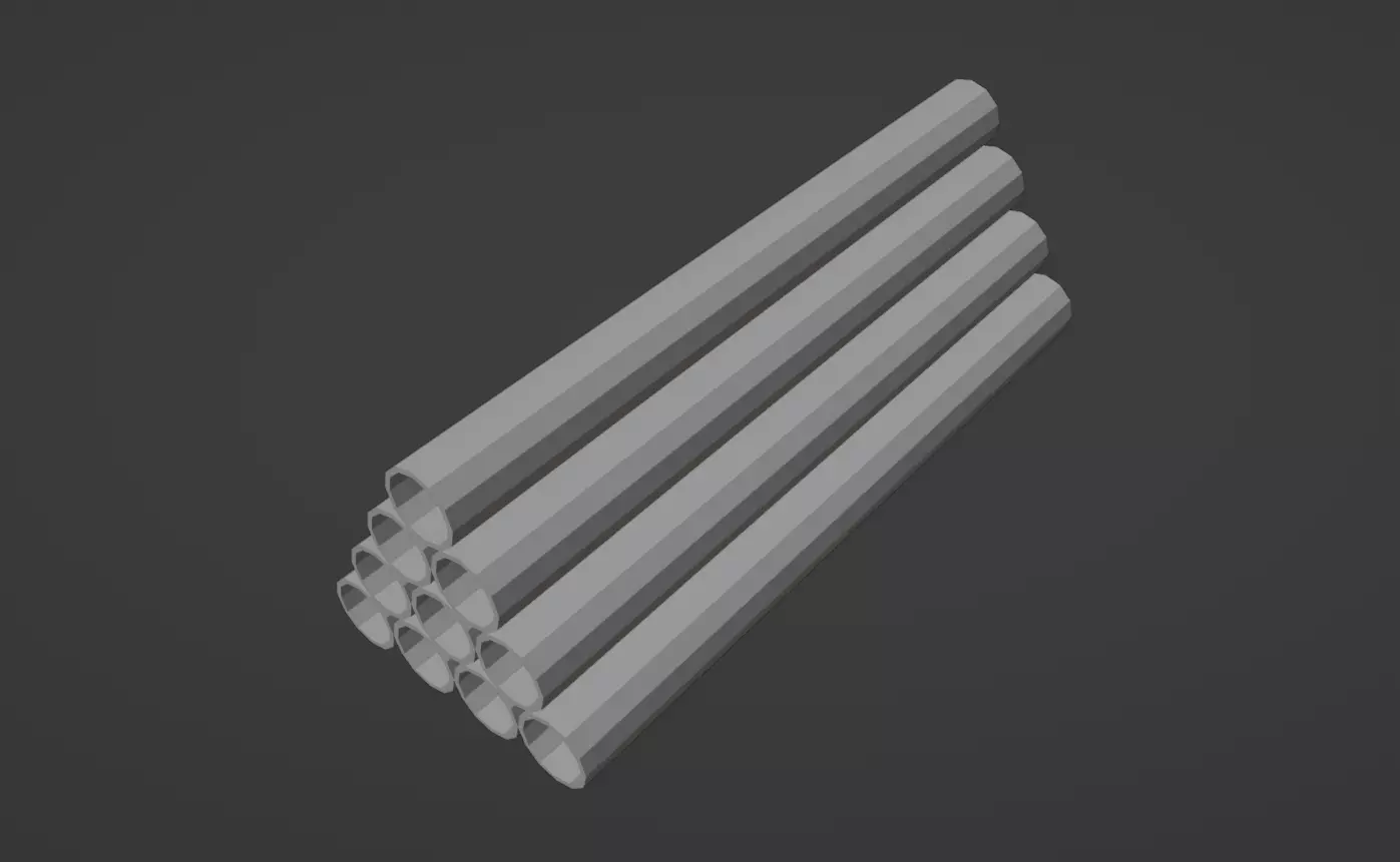 Pile of Tubes Free low-poly 3D model_0