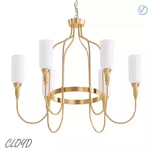 Cloyd brass chandelier with shades