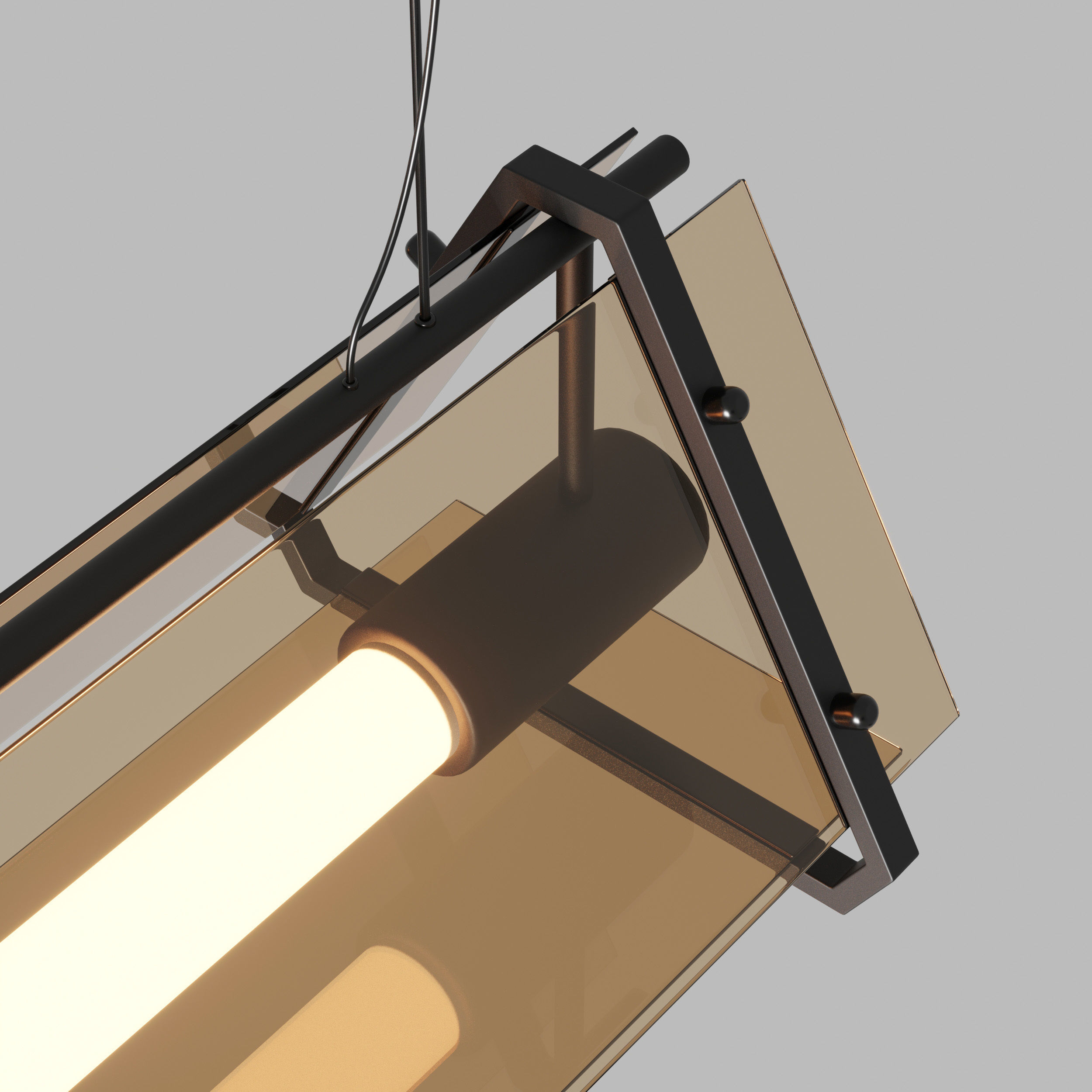 Kaleido - LEDs Linear Pendant Light Low-poly 3D model_1
