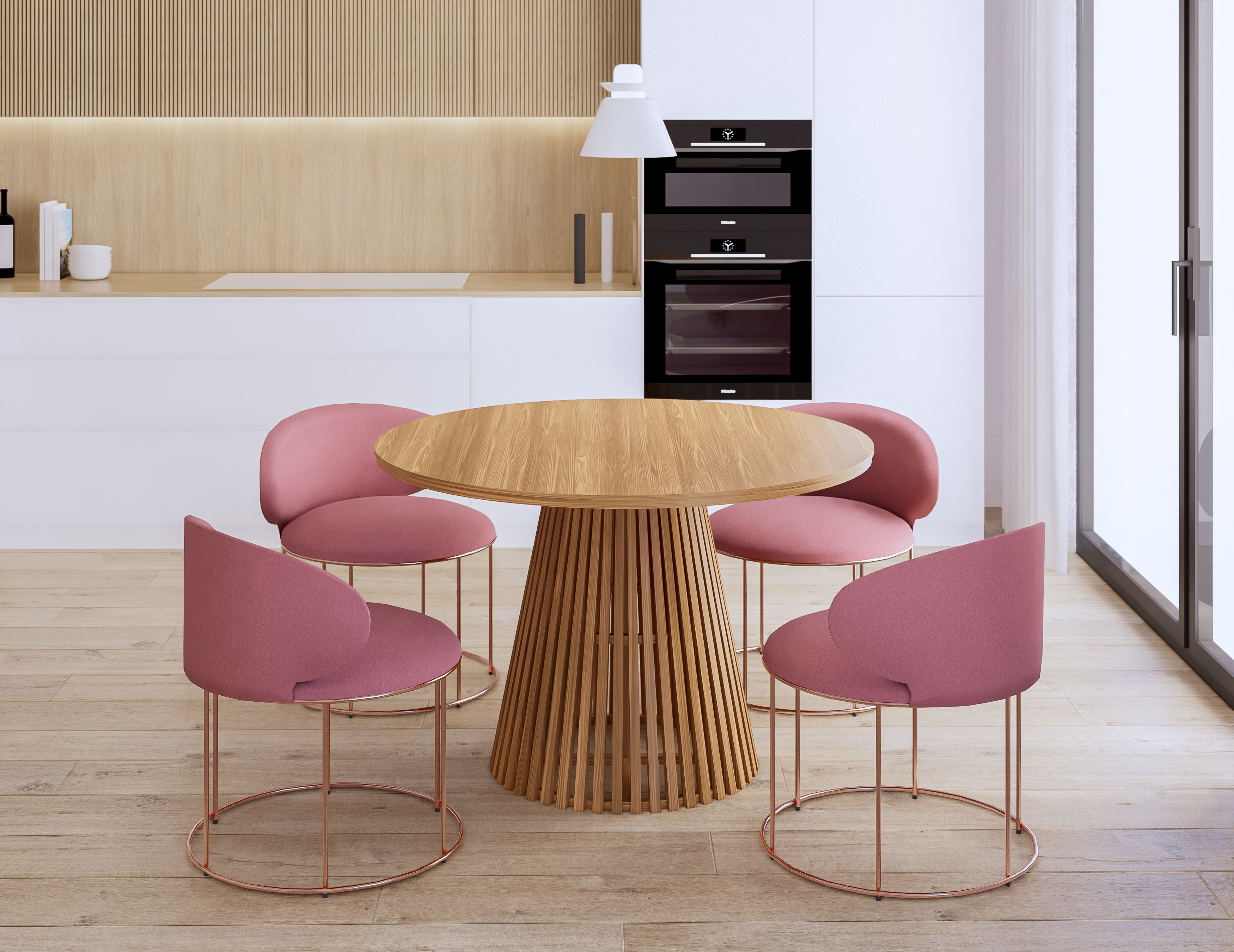 Modern Dining Table created in Revit Family Low-poly 3D model_6